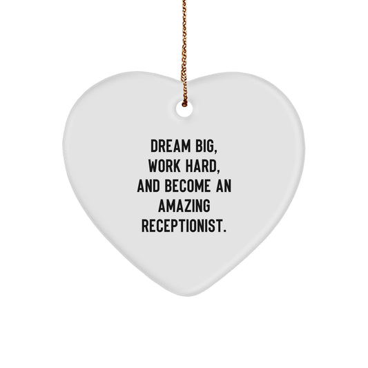 Inspirational Gifts from Friends to Receptionists - Dream Big Heart Ornament, Christmas Unique Gifts for Receptionists, Receptionist Inspiration - Image 1