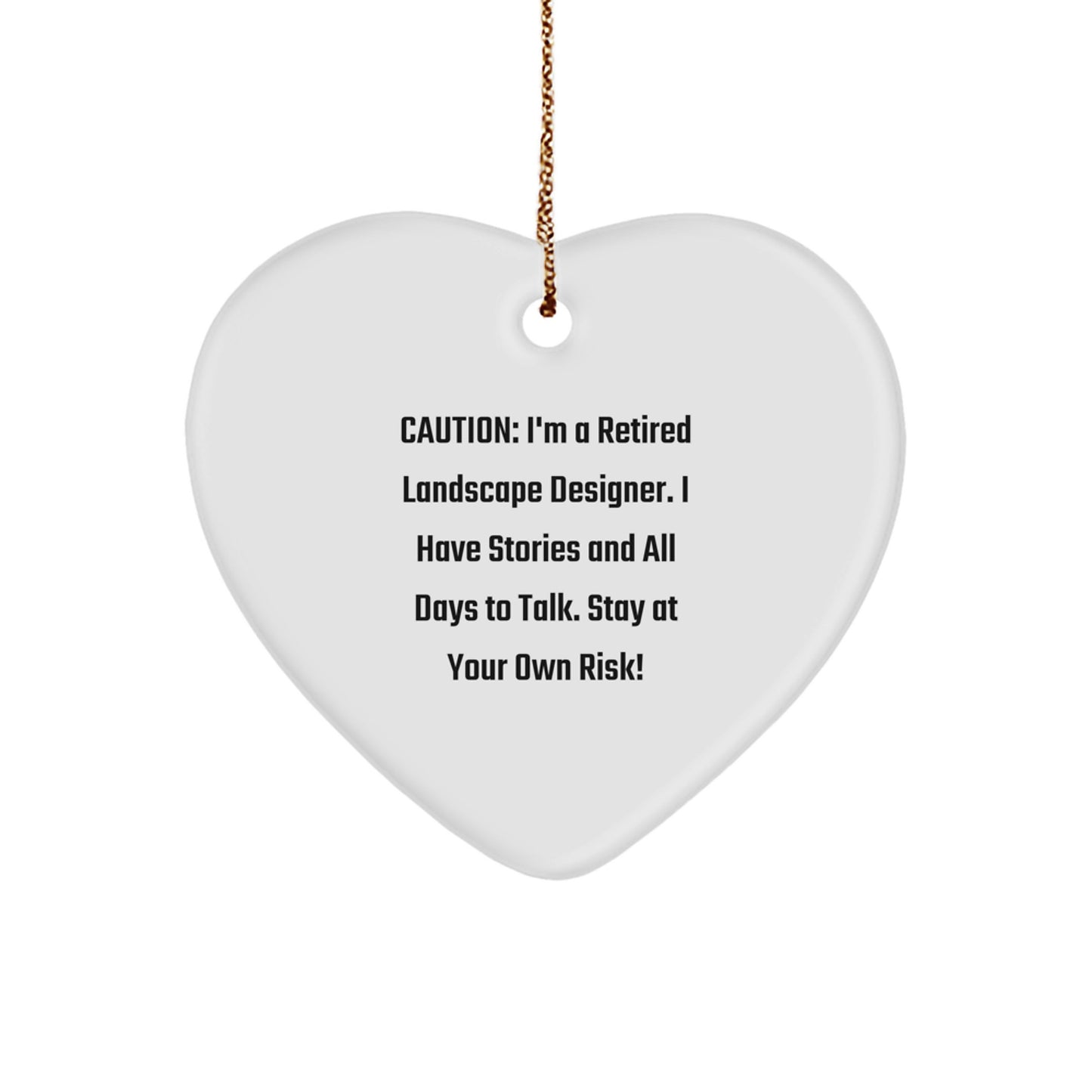 Funny Landscape Designer Gifts from Friends, Christmas Unique Ornament, Heart Shaped, Gifts for Landscape Designer Men or Women - Image 1