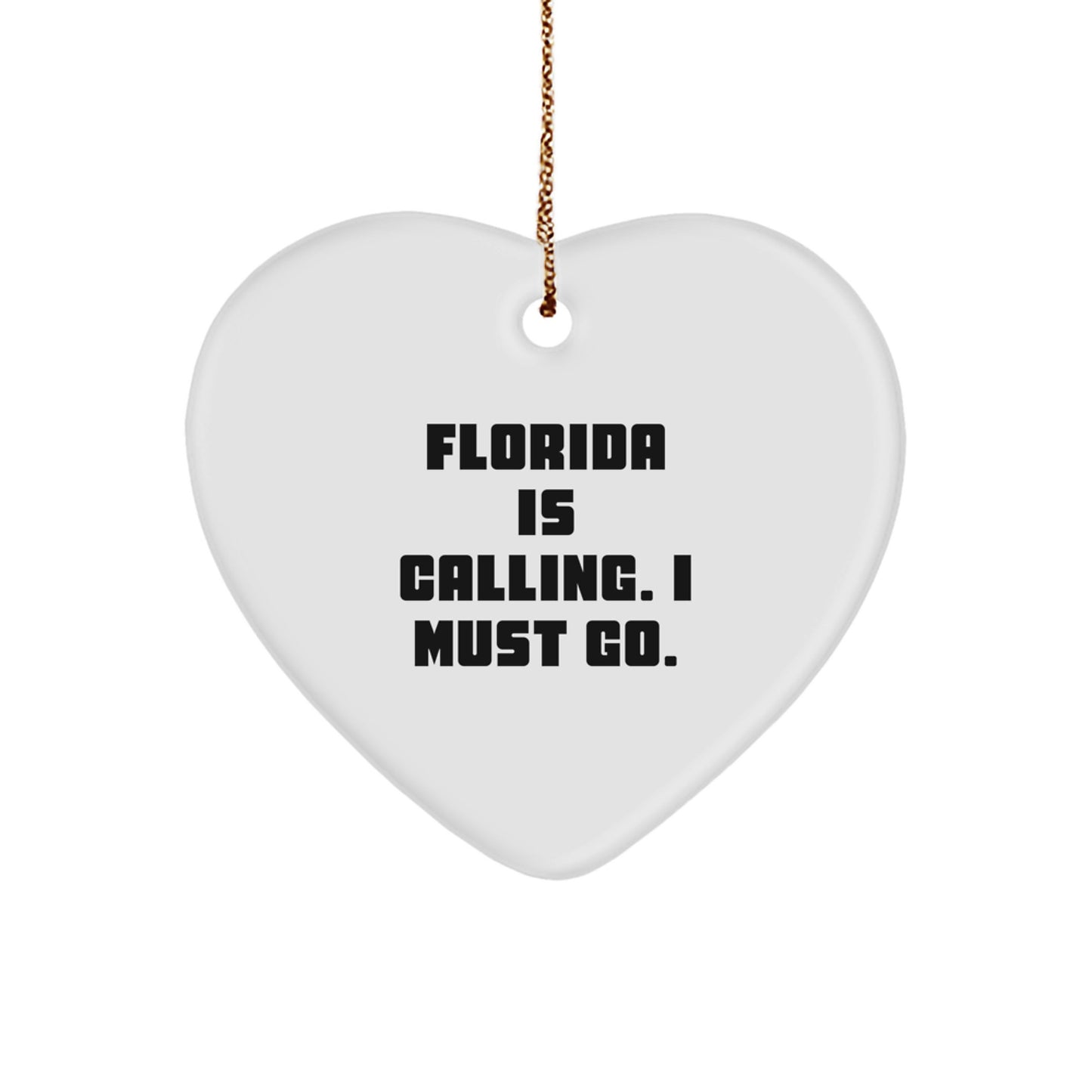 Funny Florida Heart Ornament Gifts from Friends to Family and Florida Lovers for Christmas - Image 1
