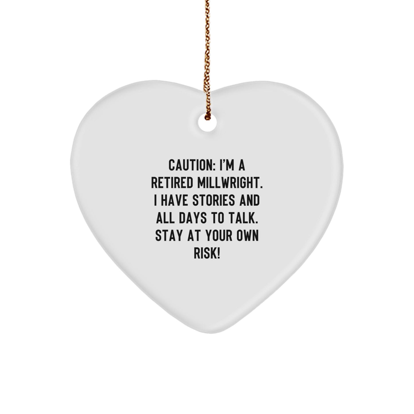 Funny Millwright Heart Ornament Gifts from Family, Friends, or Coworkers for Millwrights on Christmas Unique Ideas - Image 1