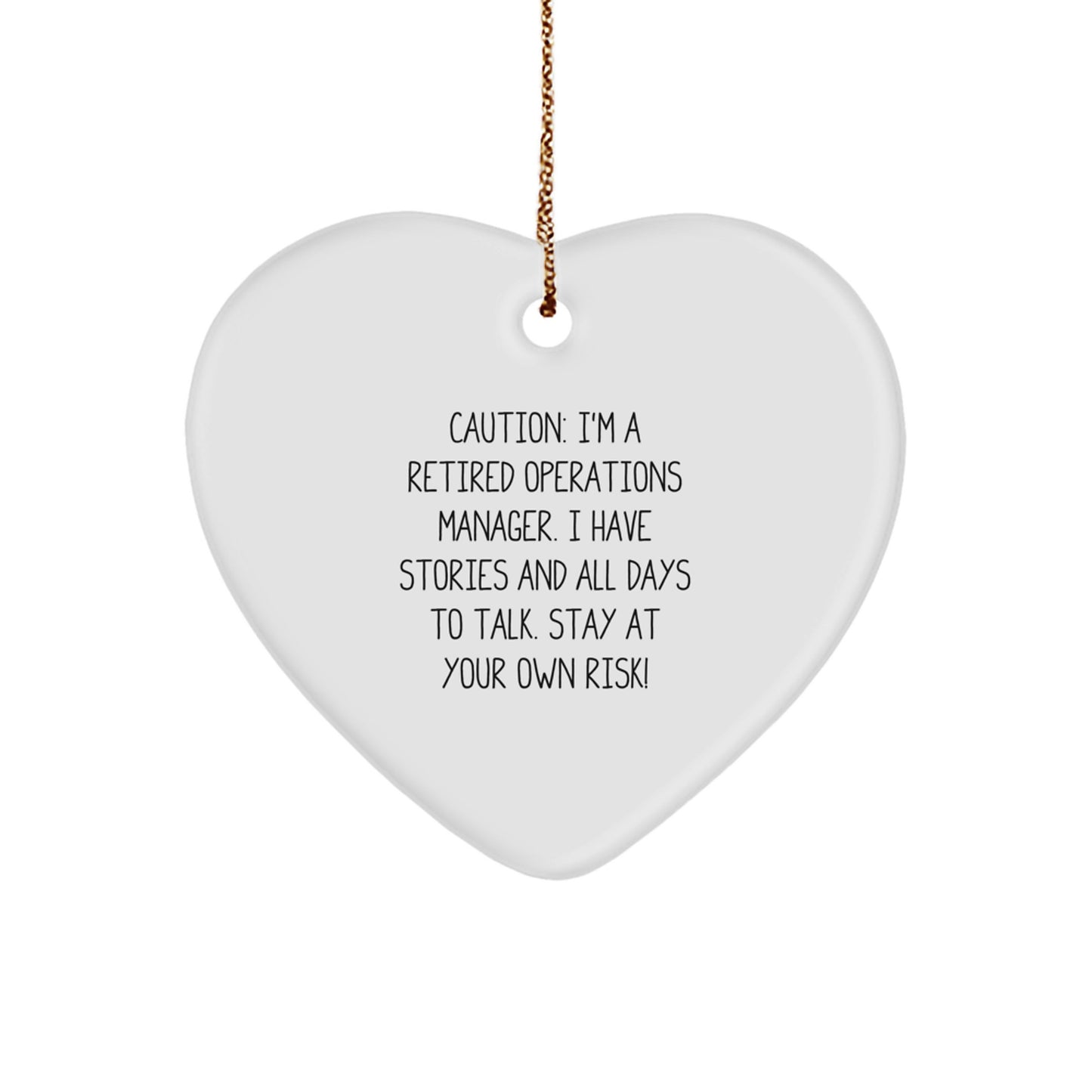 Funny Gift for Operations Manager, Heart Ornament, Christmas Unique Gifts from Friends, Operations Manager Heart Ornament with Caution Quote - Image 1