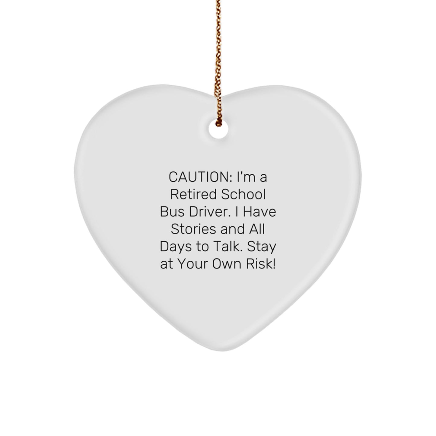Funny School Bus Driver Gifts from Men, Funny Heart Ornament for School Bus Driver Men, Christmas Unique Gifts for Him - Image 1