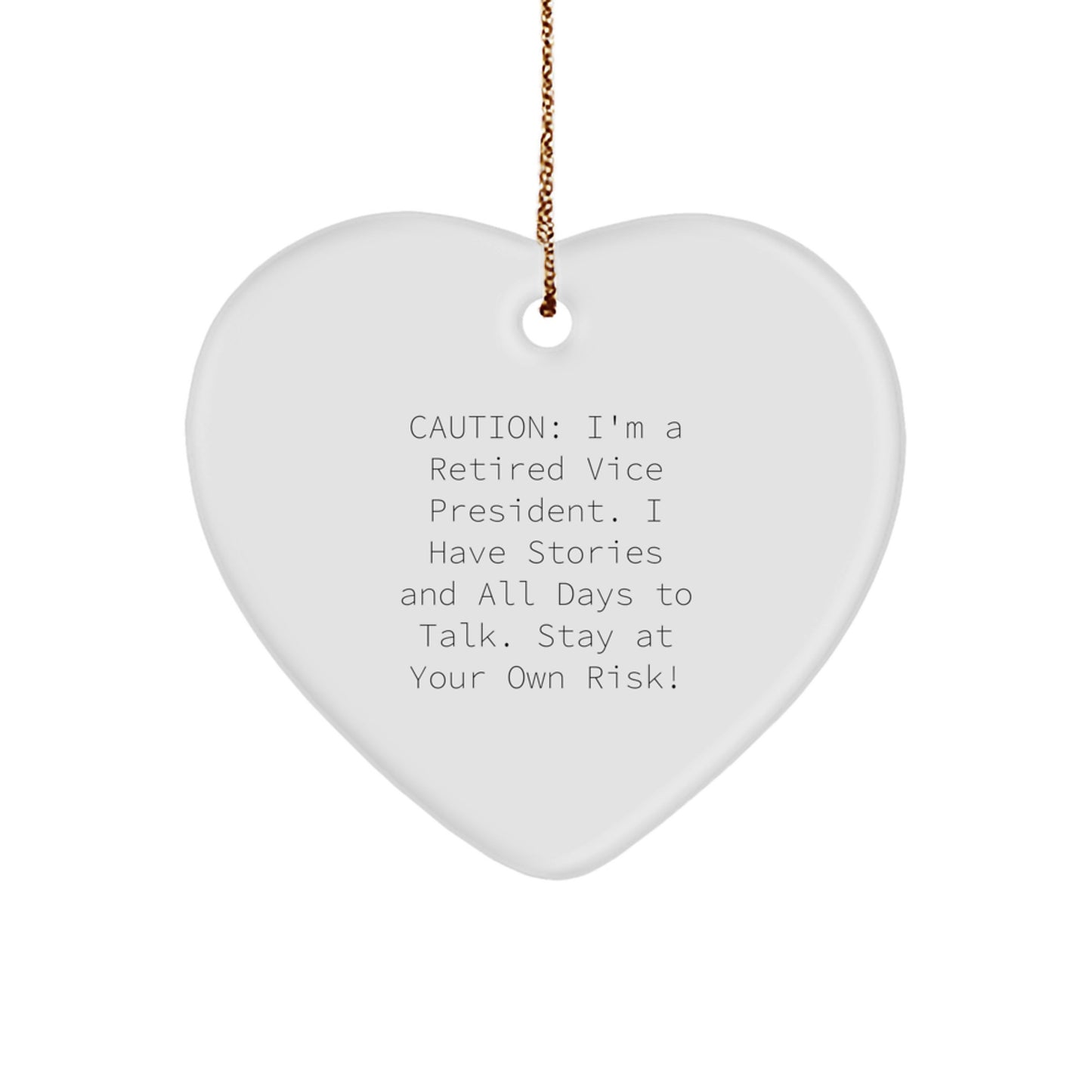 Funny Vice President Gifts from Friends for Vice President Heart Ornament with Quote, Christmas Unique Presents for Vice President - Image 1
