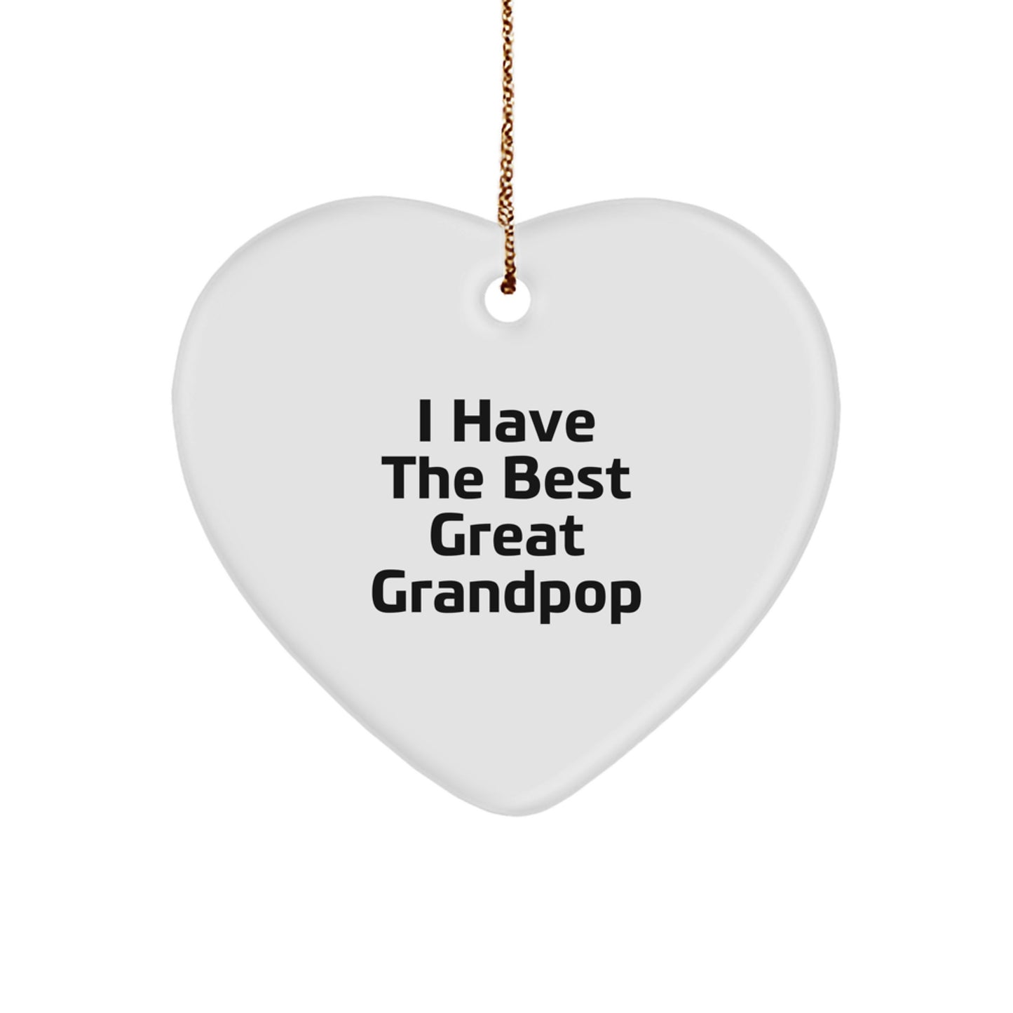 Funny Grandpop Gifts Ideas, Great Grandpop Heart Ornament, Christmas Unique Gifts from Men to Grandpop, Heart Shaped Decor - Image 1