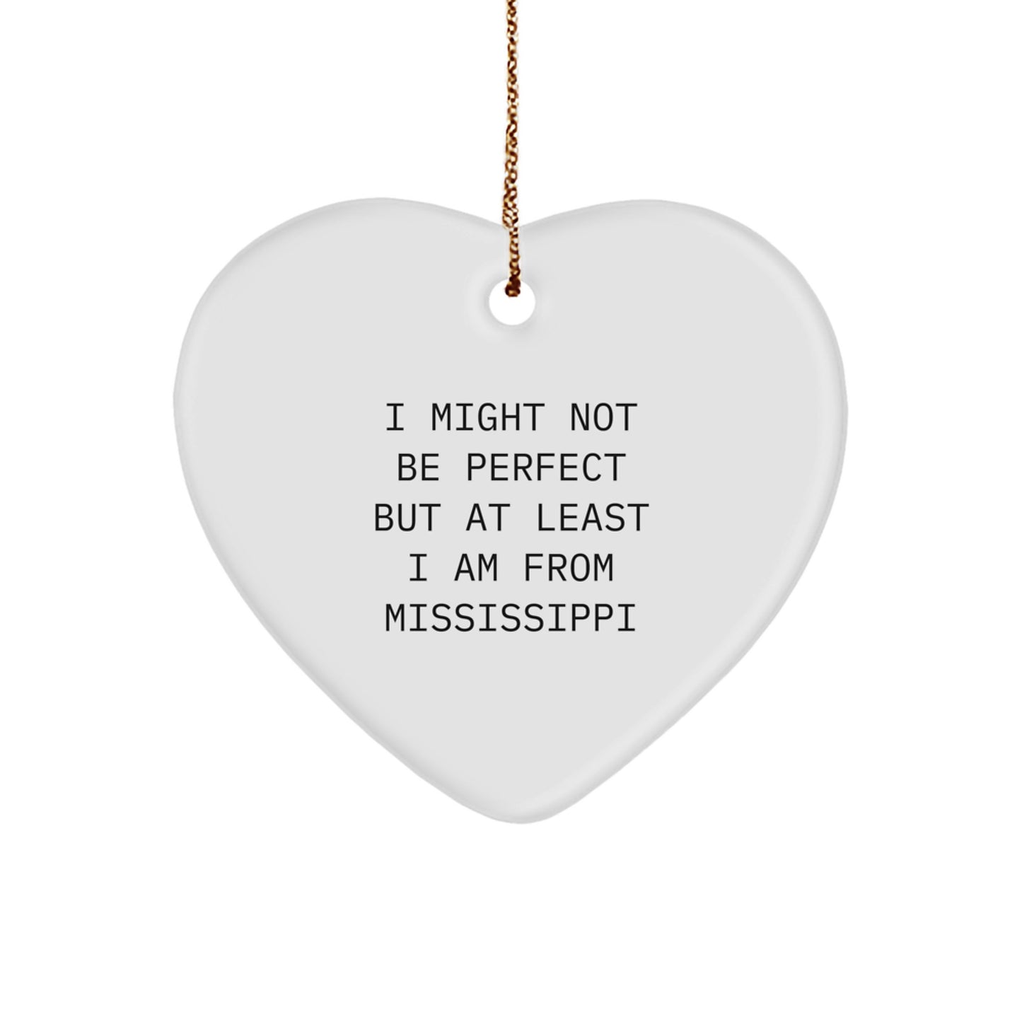 Funny Mississippi Heart Ornament Gifts from Friends to Mississippi Lovers on Christmas Unique - Image 1