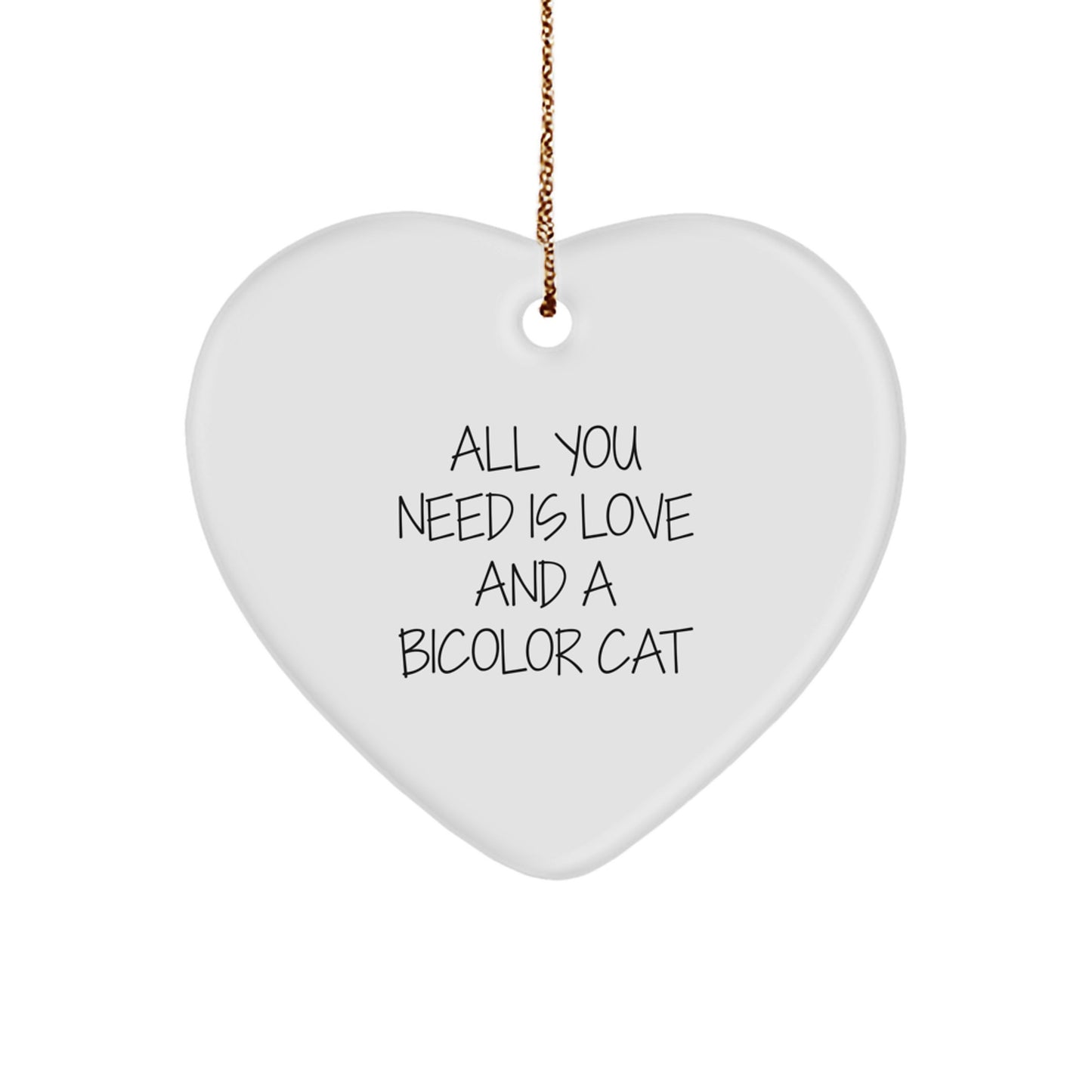 Funny Bicolor Cat Gifts from Men to Women - Heart Ornament for Christmas Unique Gifts - Image 1