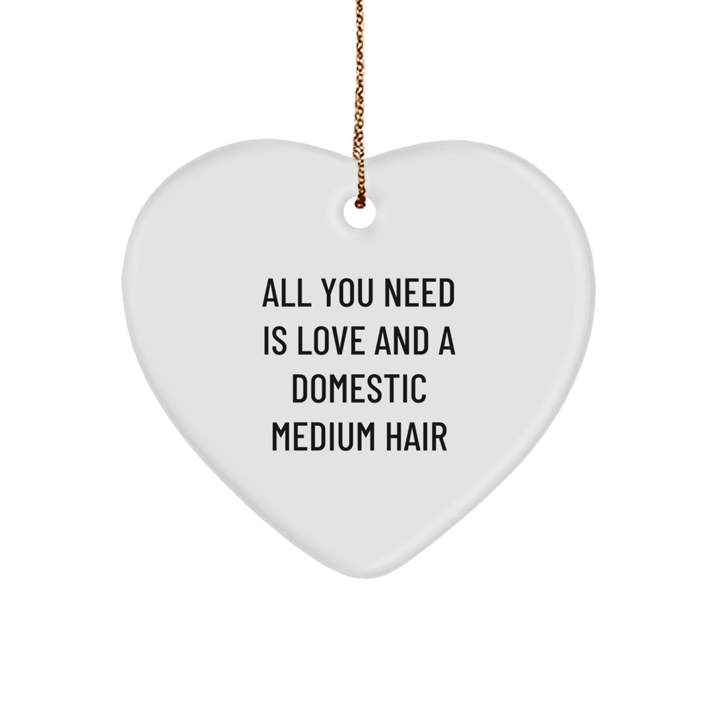 Witty Heart Ornament Gifts for Domestic Medium Hair Lover Friends Christmas Unique Present - Image 1