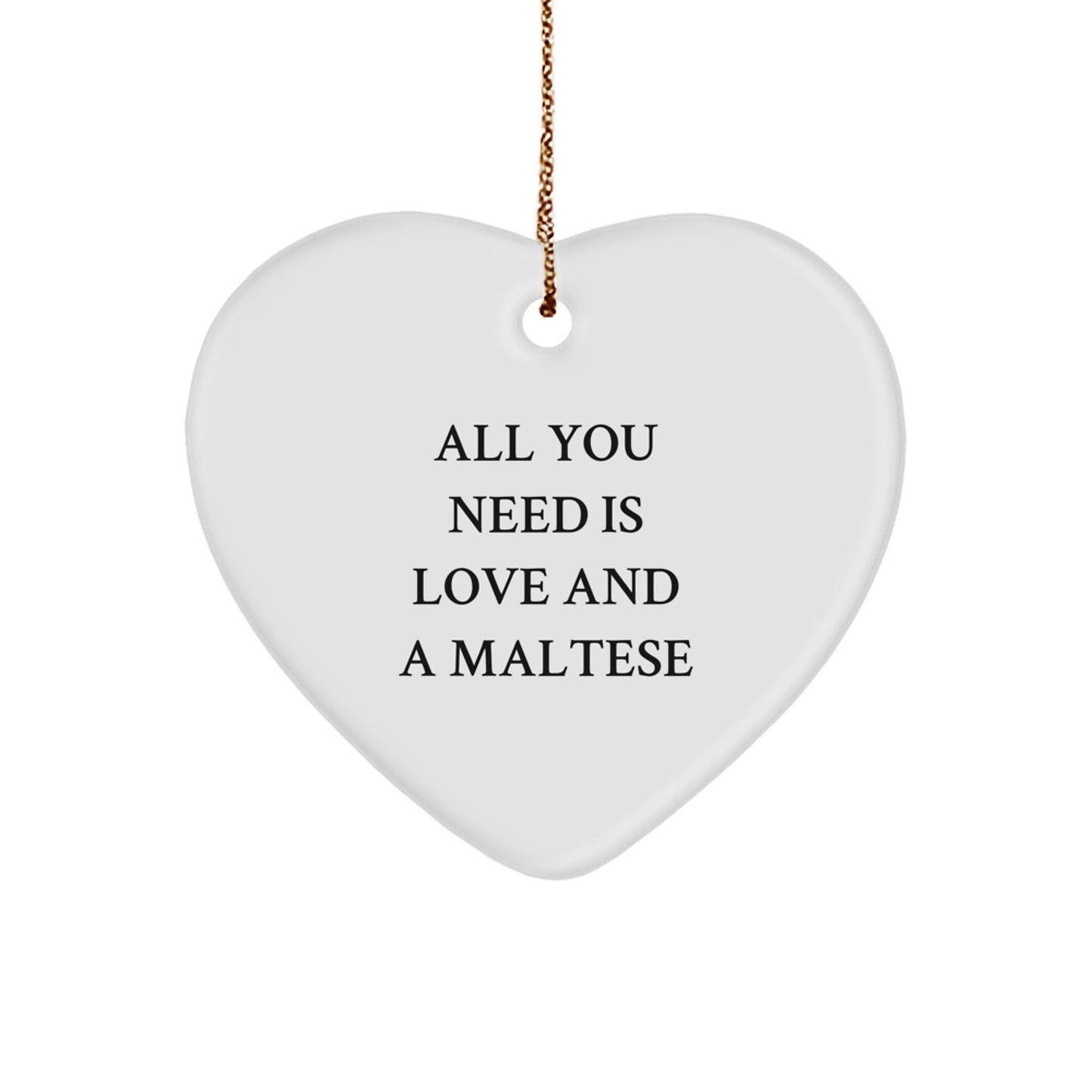 Funny Maltese Dog Heart Ornaments Gifts from Friends, Unique Christmas Unique Gifts for Maltese Dog Lovers - Image 1