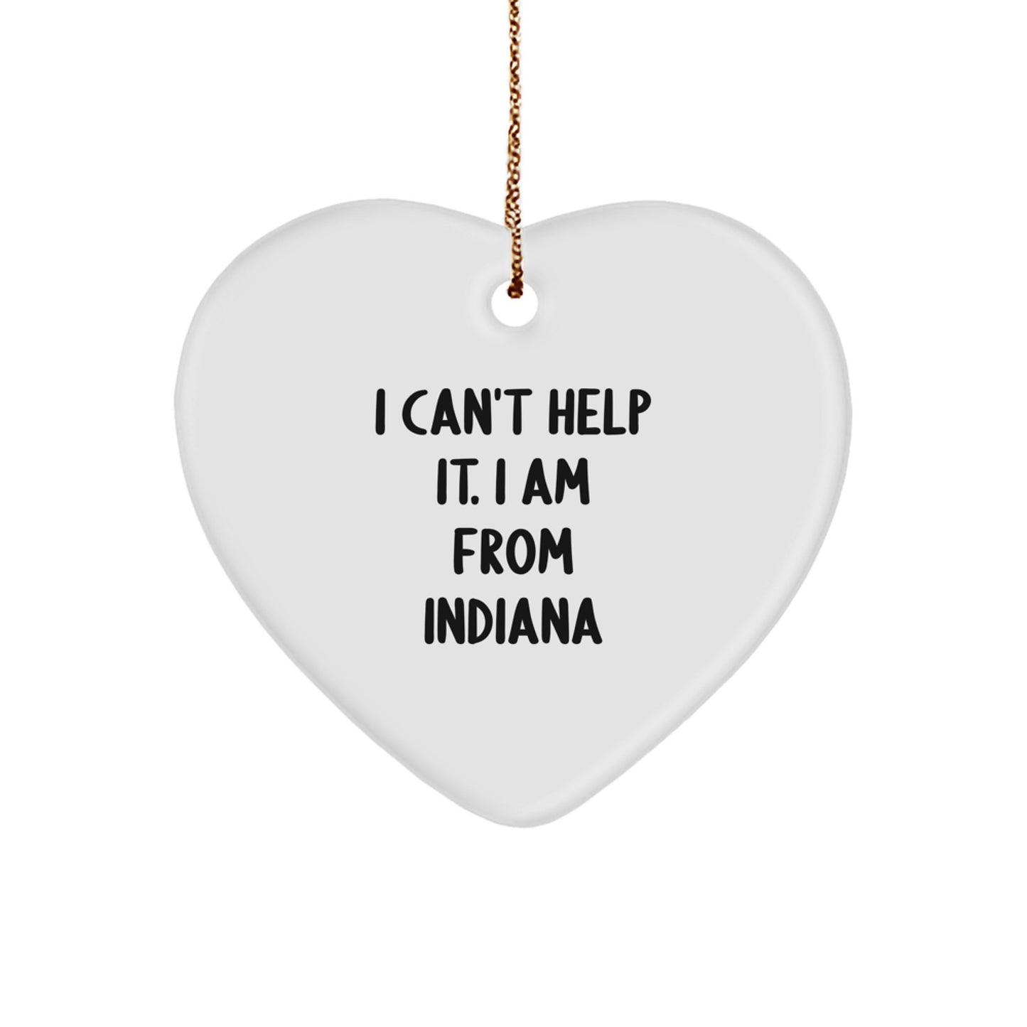 Funny Indiana Heart Ornament Gifts from Friends and Family for Christmas - Image 1