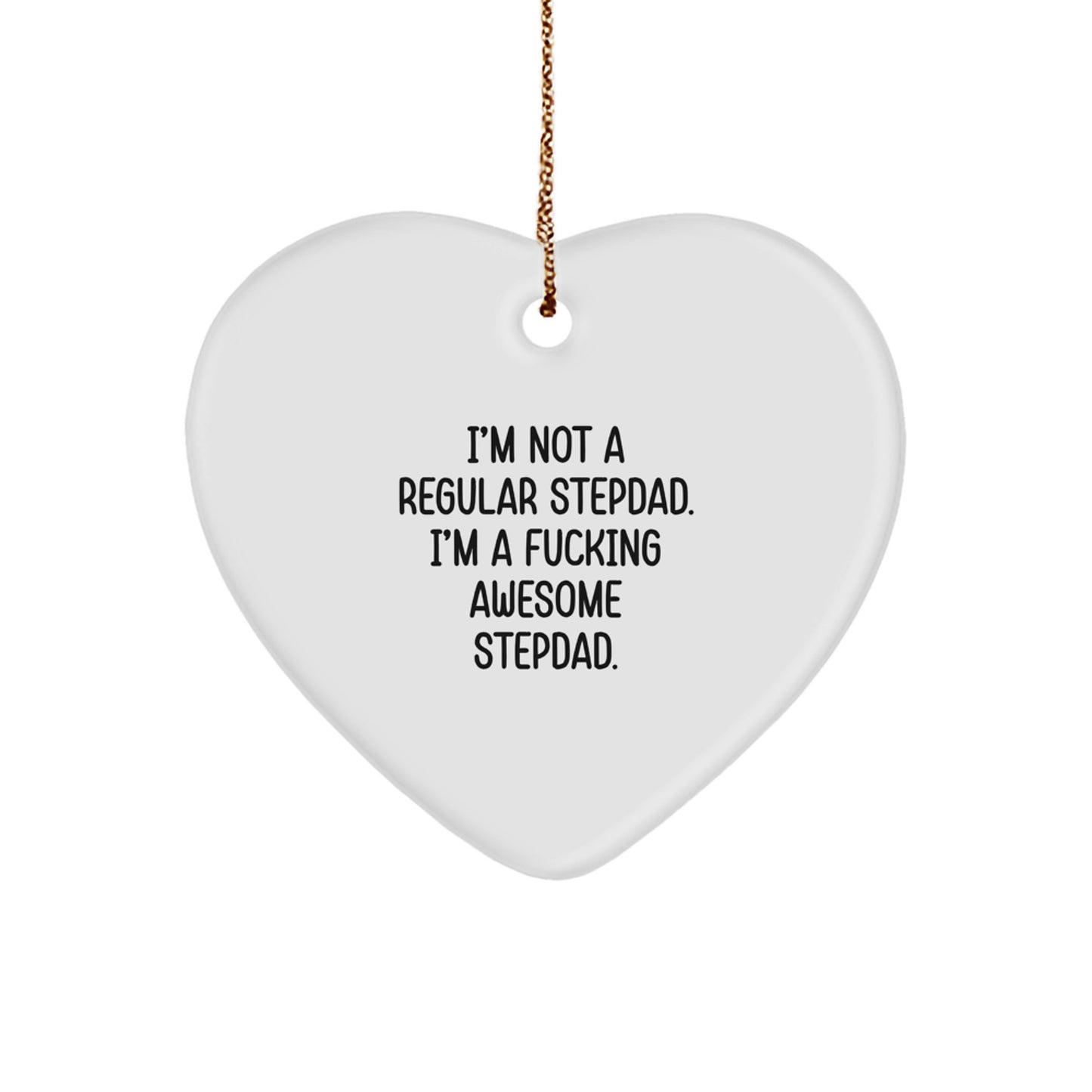 Funny Heart Ornament for Awesome Stepdads, Gifts from Family to Husband, Stepdad Gifts for Christmas Unique Presents - Image 1