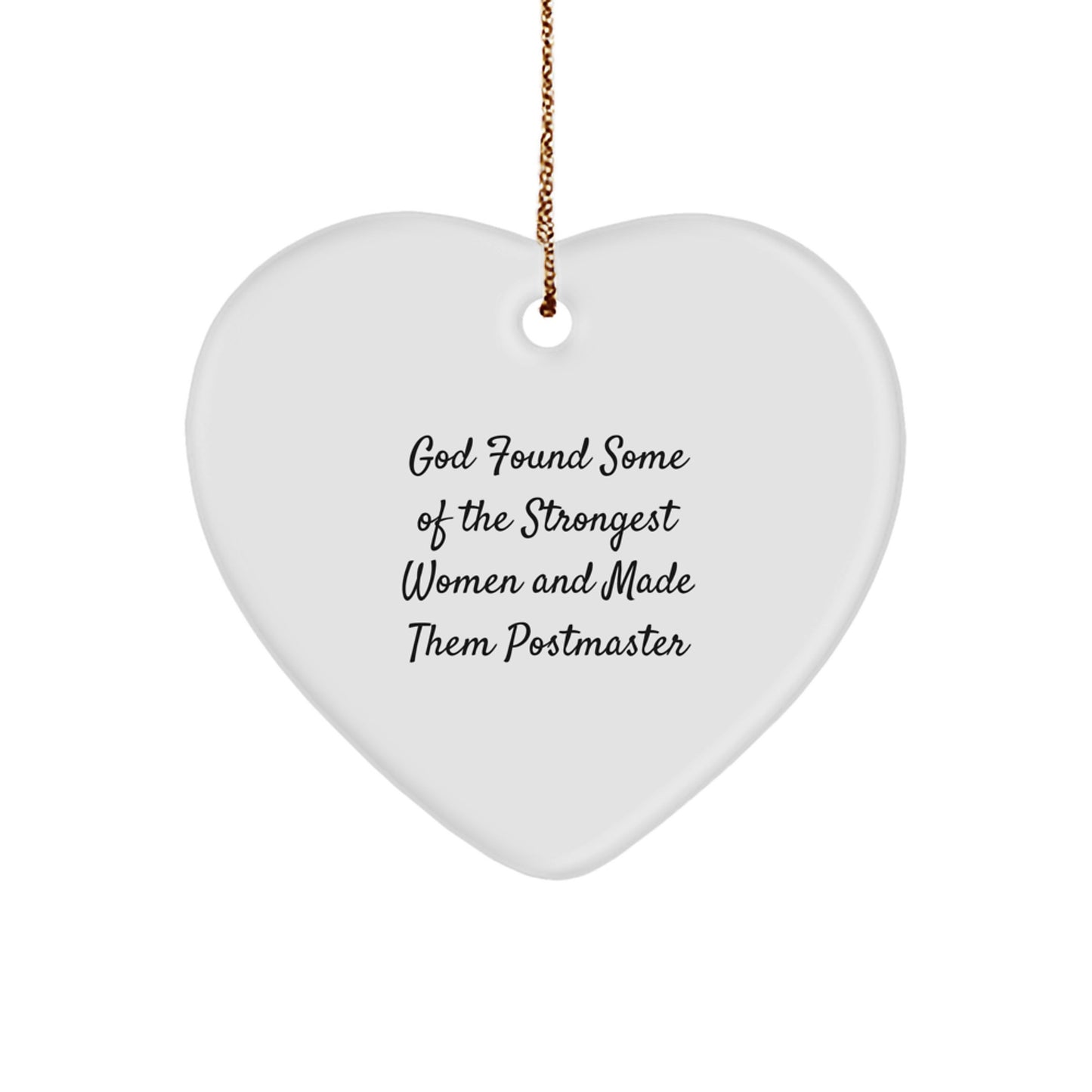 Funny Postmaster Gifts from Women, Heart Ornament for Postmaster, Christmas Unique Gifts for Women Postmaster - Image 1