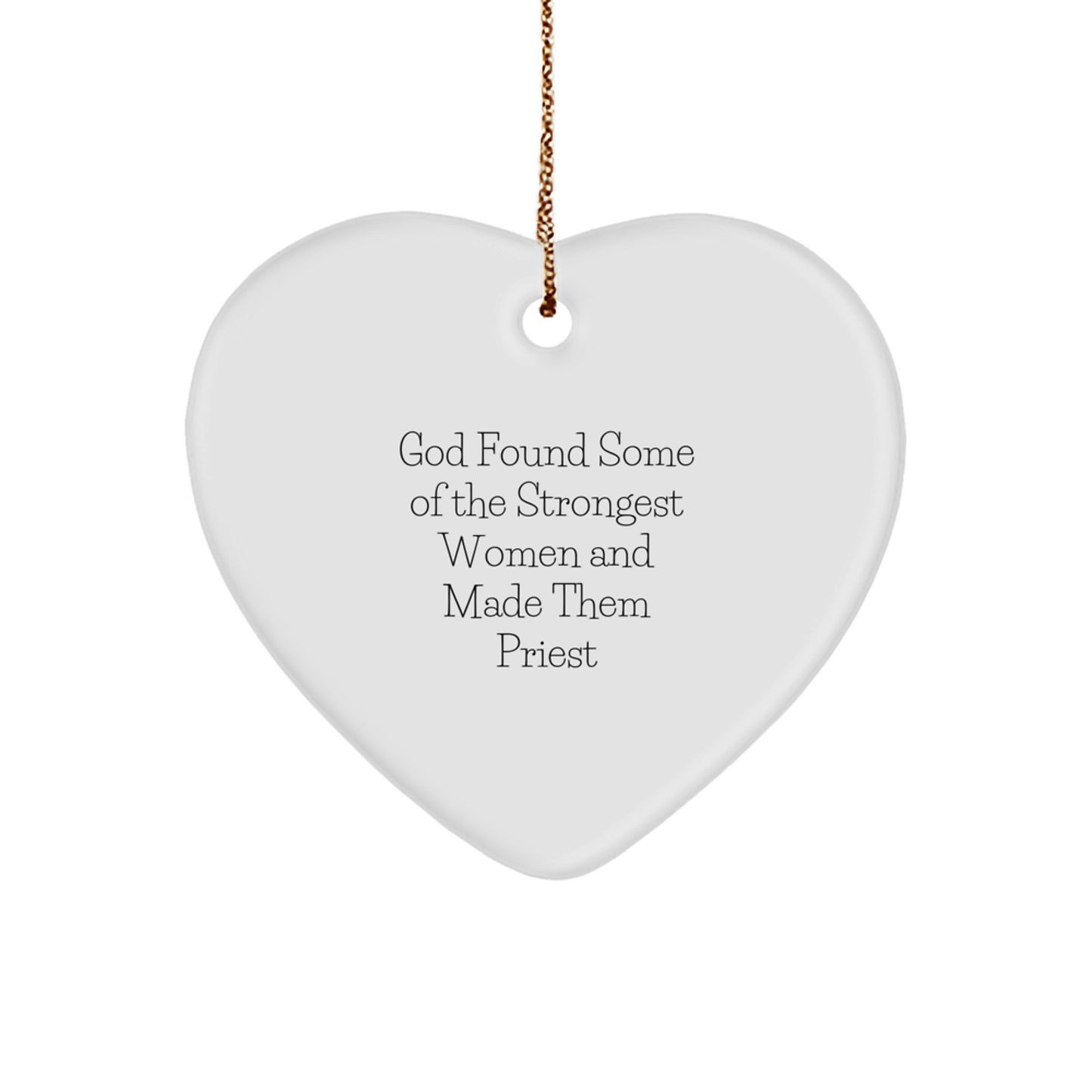 Funny Priest Gifts from God, Heart Ornament for Men, Women, Friends, Family, Christmas Unique Presents - Image 1