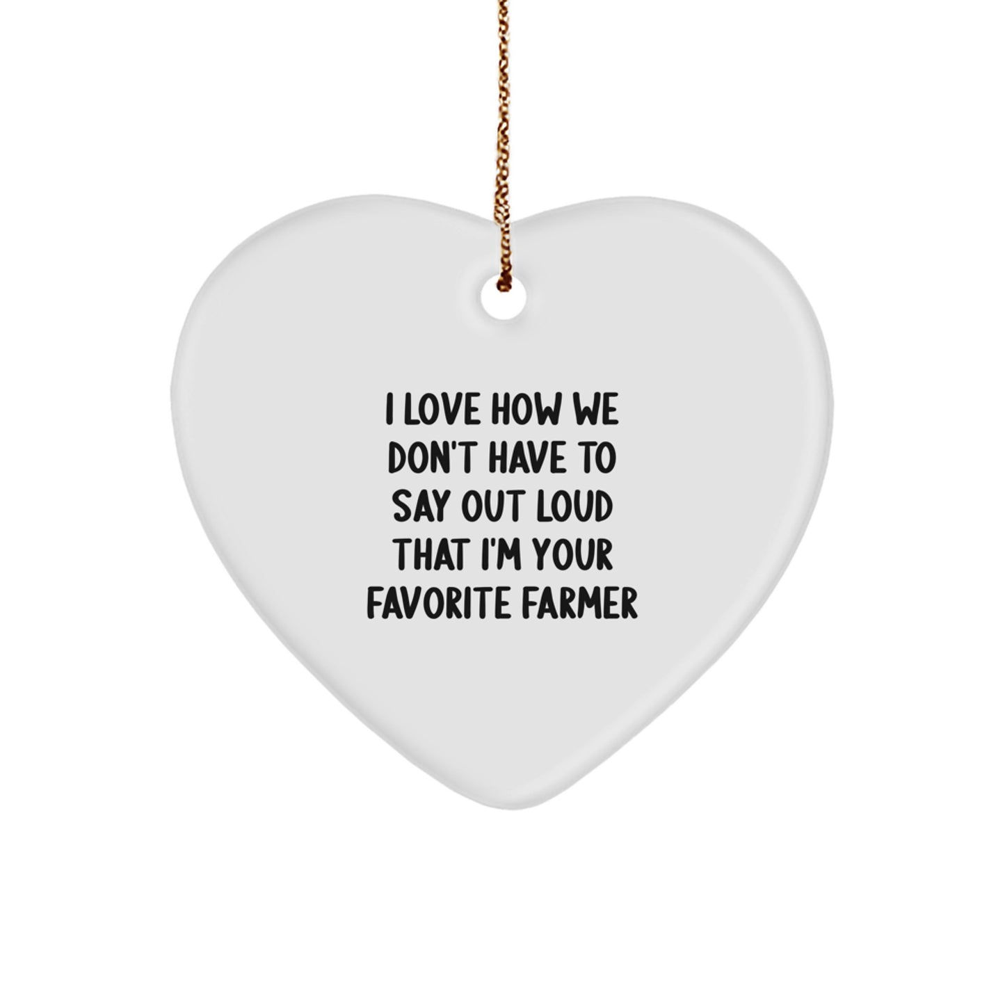 Funny Farmer Gifts from Friends - Heart Ornament for Favorite Farmer's Christmas - Image 1