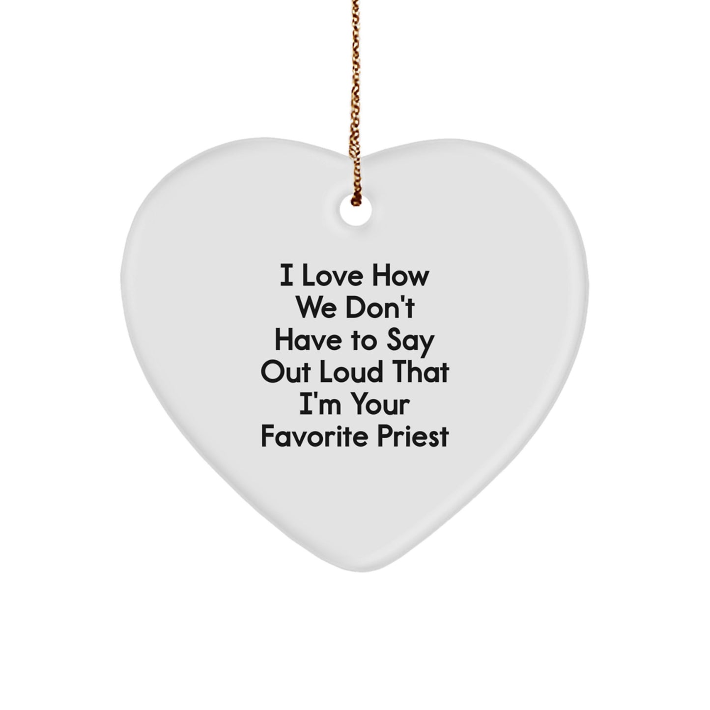Funny Priest Heart Ornament Gifts from Men to Favorite Clergy for Christmas - Image 1
