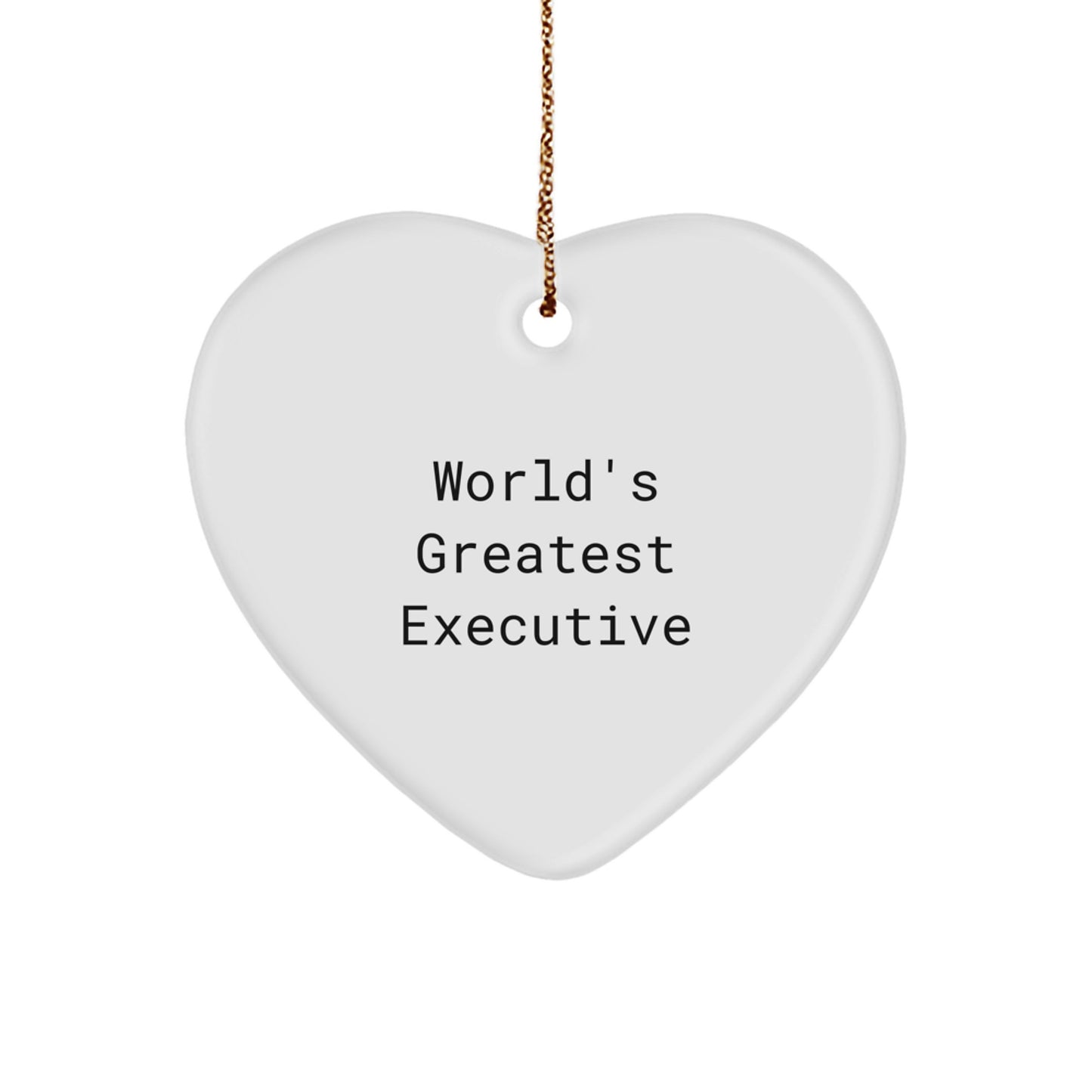 Funny Executive Gifts for Men - World's Greatest Executive Heart Ornament Christmas Unique Gifts from Friends - Image 1