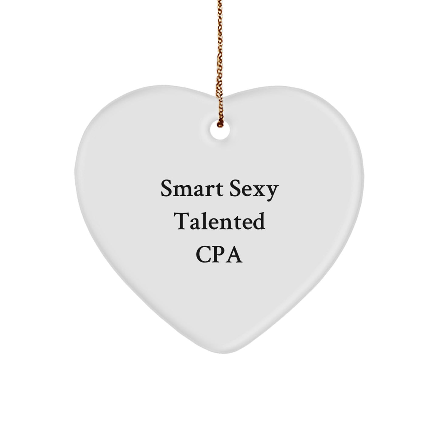 Funny Smart Sexy Talented CPA Gifts from Friends, 'Love Your Numbers' Heart Ornament for Christmas - Image 1