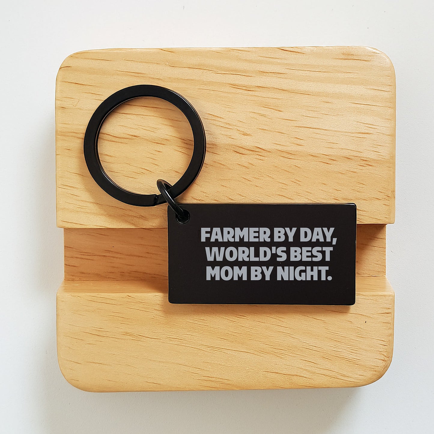 Funny Farmer Keychain Gifts for Him from Mom, World's Best Mom By Night, Birthday Unique Finds - Image 2