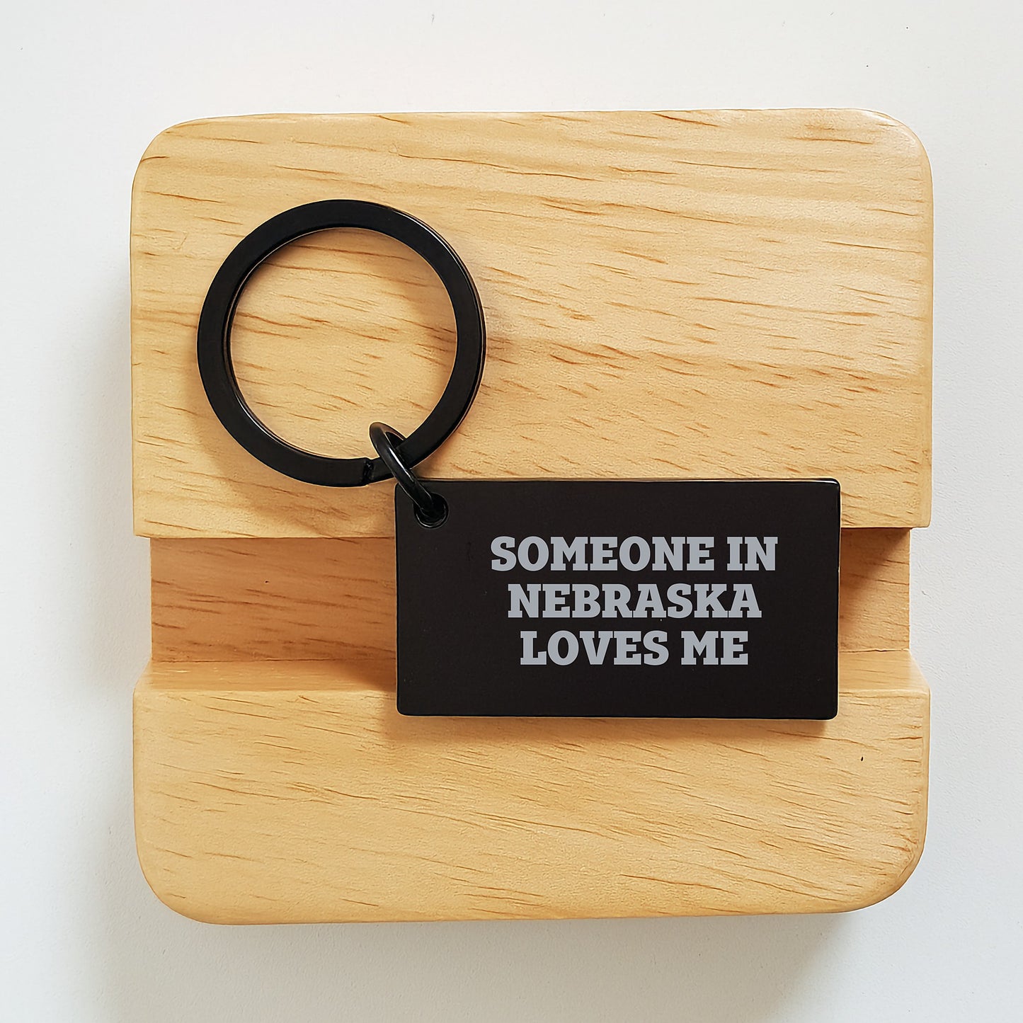 Nebraska Keychain, Funny Quote 'Someone In Nebraska Loves Me' - Unique Birthday Unique Gifts from Friends, Family, Coworkers, or Men/Women in Nebraska - Image 2