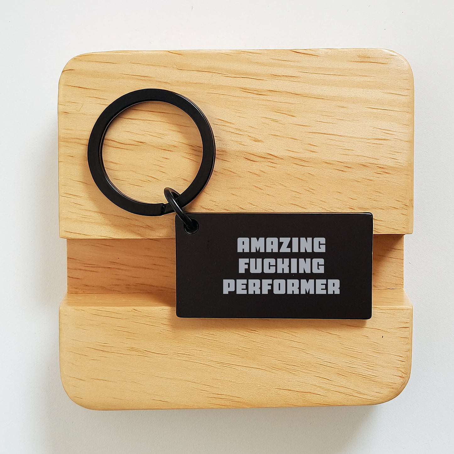 Funny Performer Keychain Gifts from Men for Christmas Unique Presents, Amazing F--king Performer Keychain, Stainless Steel Keychain - Image 2