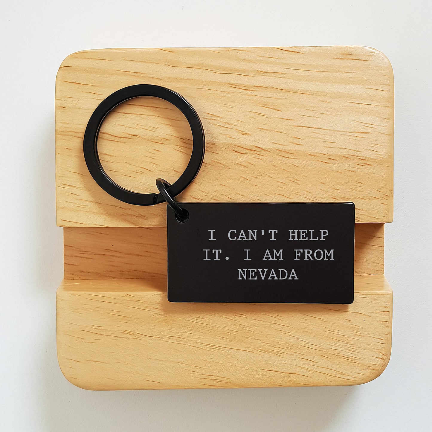 Nevada Keychain for Graduation, Funny Quote 'I Can't Help It. I Am From Nevada' Gifts from Family to Friends, 1.57 x 0.87 inches, Stainless Steel, Black, Highly Resistant to Rust and Corrosion - Image 2
