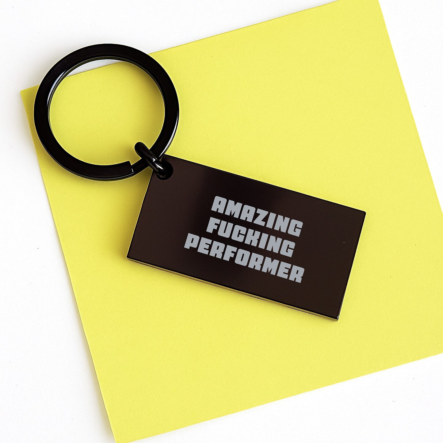 Funny Performer Keychain Gifts from Men for Christmas Unique Presents, Amazing F--king Performer Keychain, Stainless Steel Keychain - Image 3
