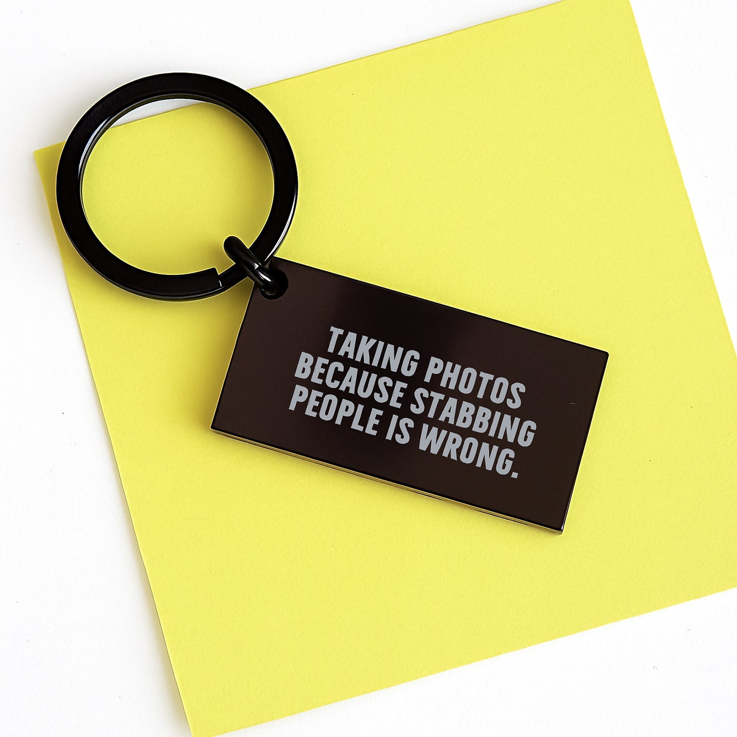 Funny Taking Photos Keychain Gifts from Friends for Men - Taking Photos Because Stabbing People Is Wrong. - Unique Christmas Unique Keychain - Image 3