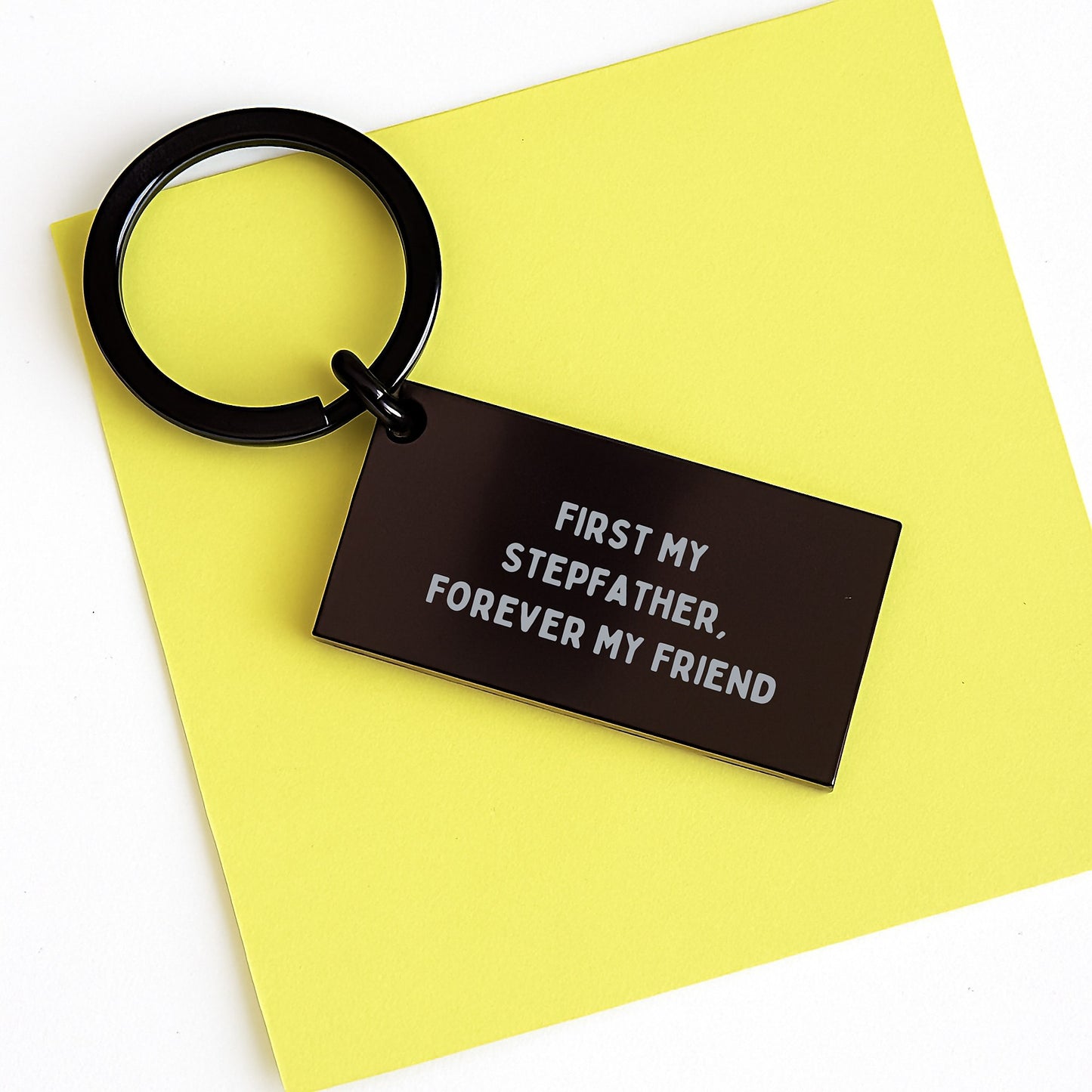 Funny Stepfather Keychain Gifts from Men to Forever Friends, Graduation Unique Gifts for Him - Image 3
