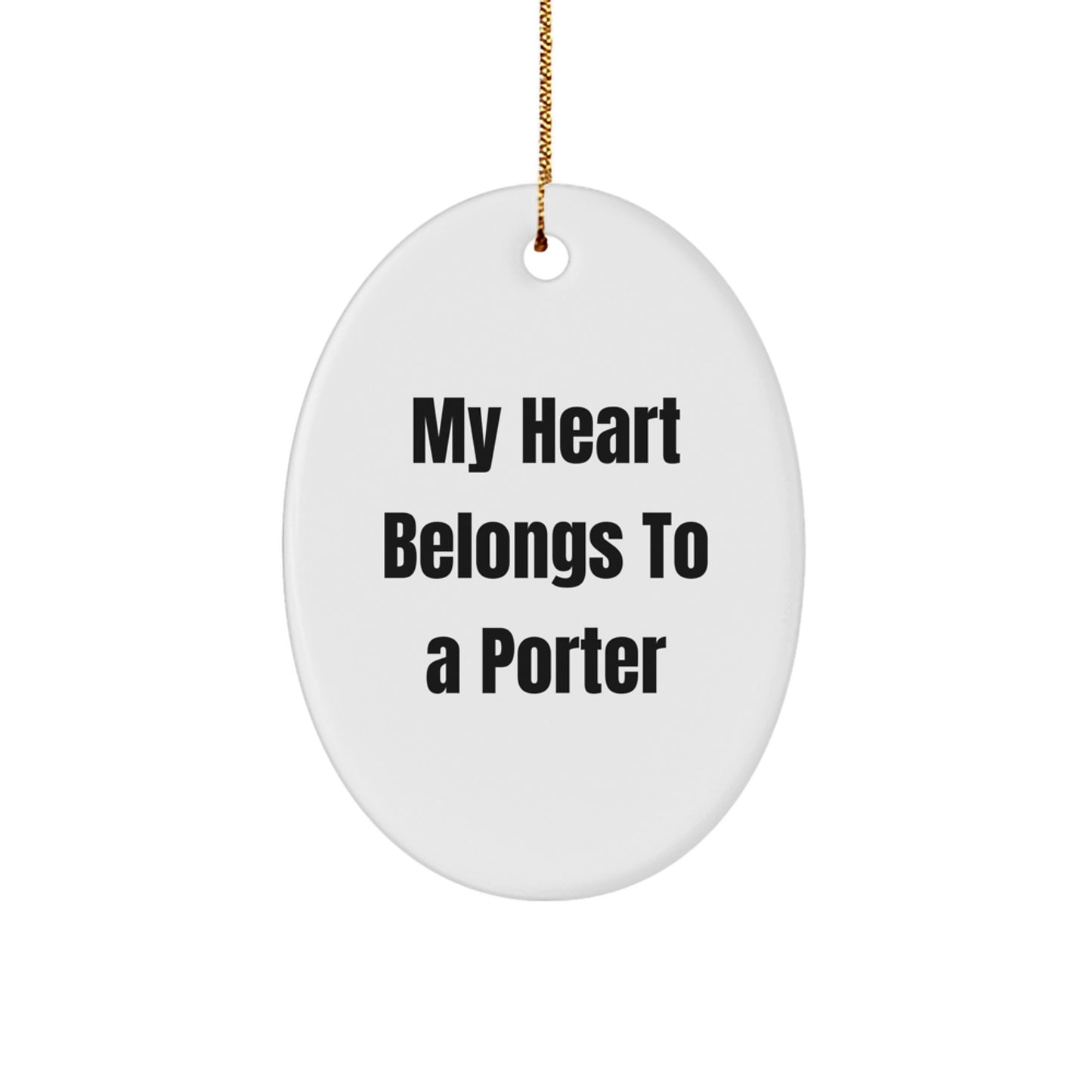 Funny Porter Oval Ornament Gifts from Men to Men for Christmas Unique - Image 1