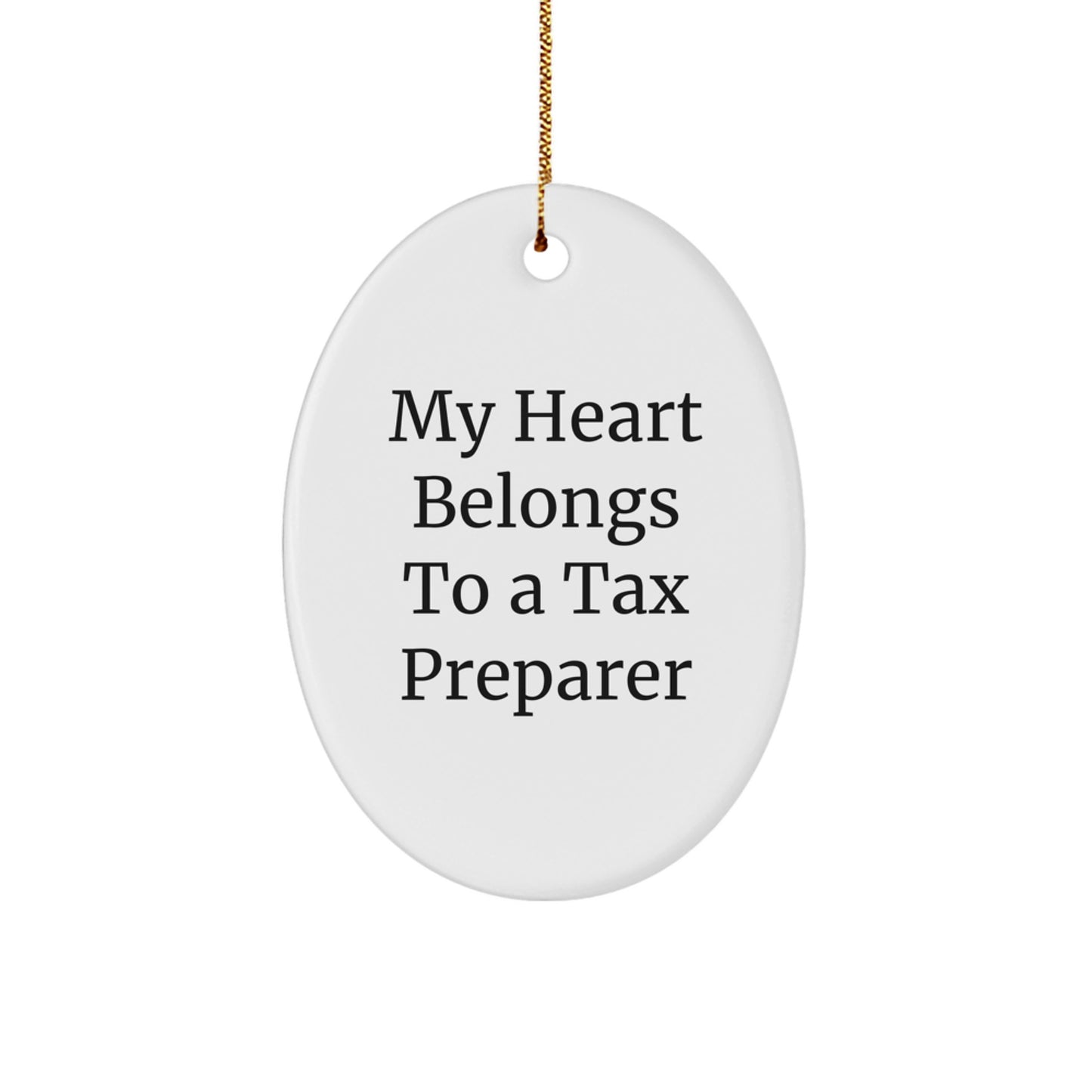 Gifts from Men, Funny Tax Preparer Lover Christmas Unique Gifts, Oval Ornament for Tax Preparer Lover - Image 1