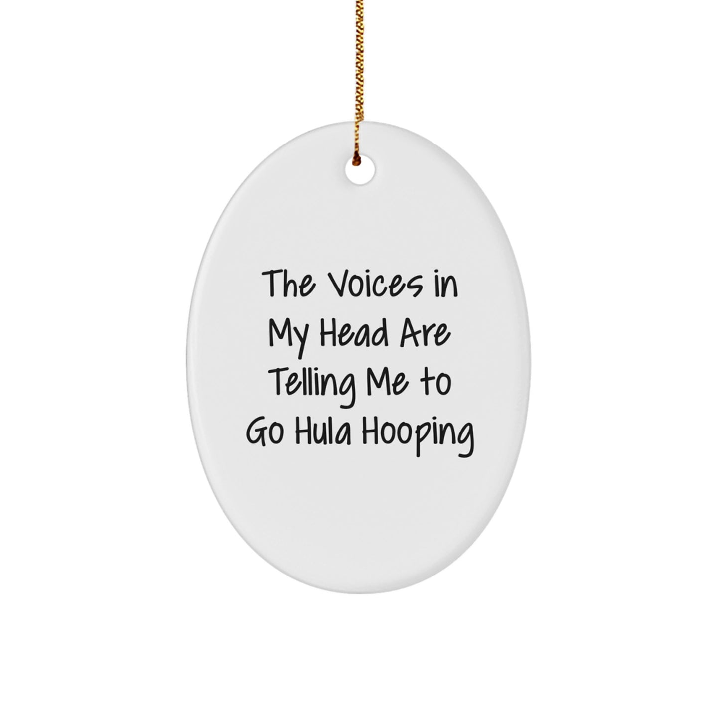 Funny Hula Hooping Oval Ornament Gifts from Men for Women Hula Hooping Enthusiasts, Christmas Unique Hula Hooping Decorations - Image 1
