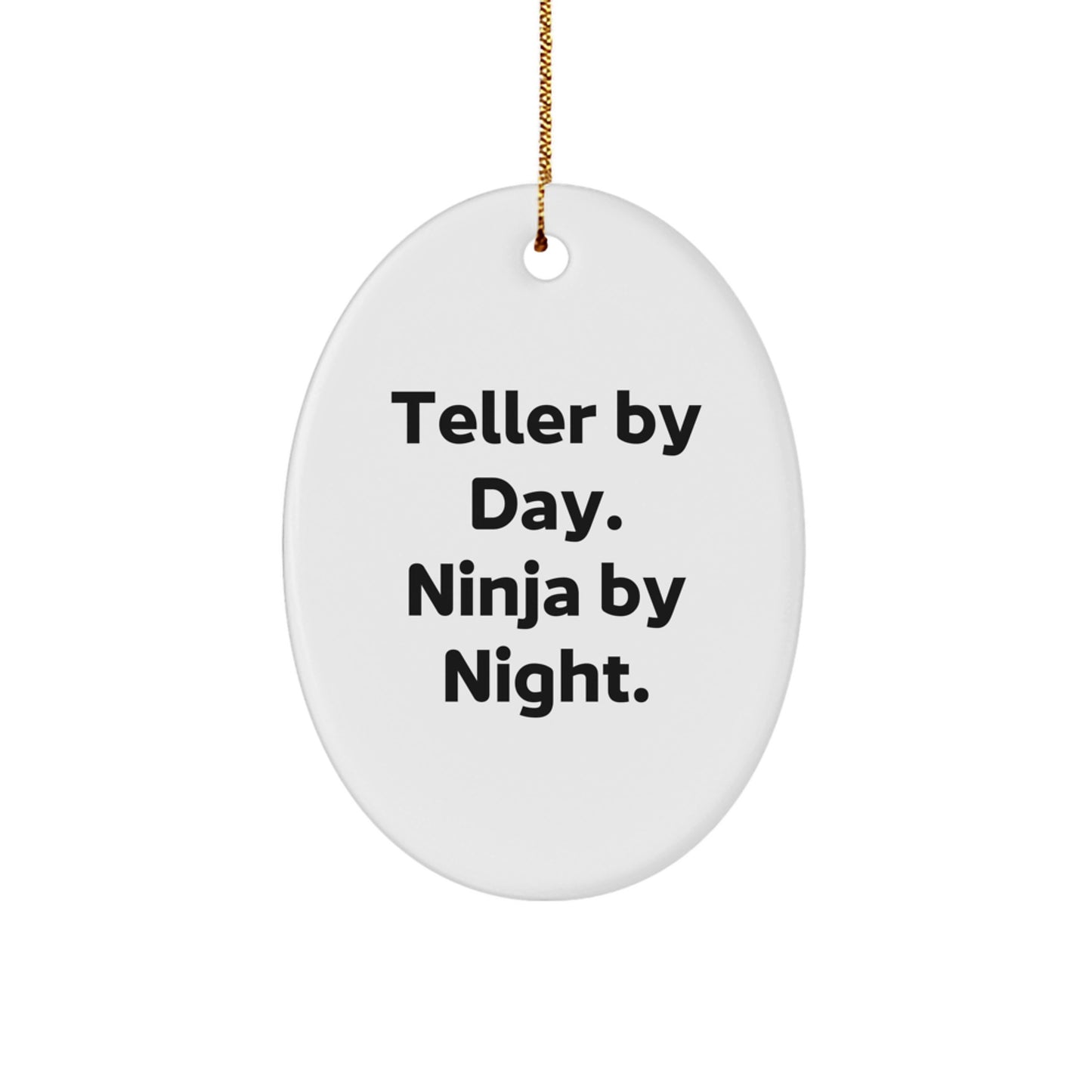 Teller Gifts from Friends, Funny Oval Ornament for Teller, Christmas Unique Gifts - Image 1
