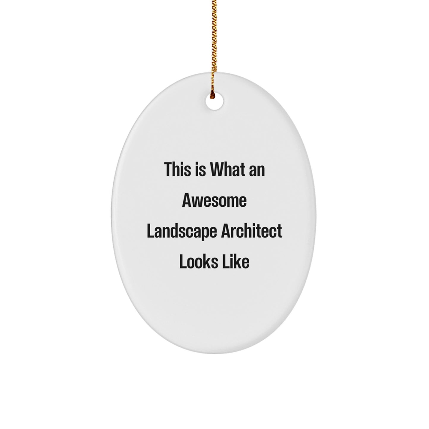Funny Gifts from Friends to Landscape Architects, Christmas Unique Oval Ornament, This Is What An Awesome Landscape Architect Looks Like - Image 1