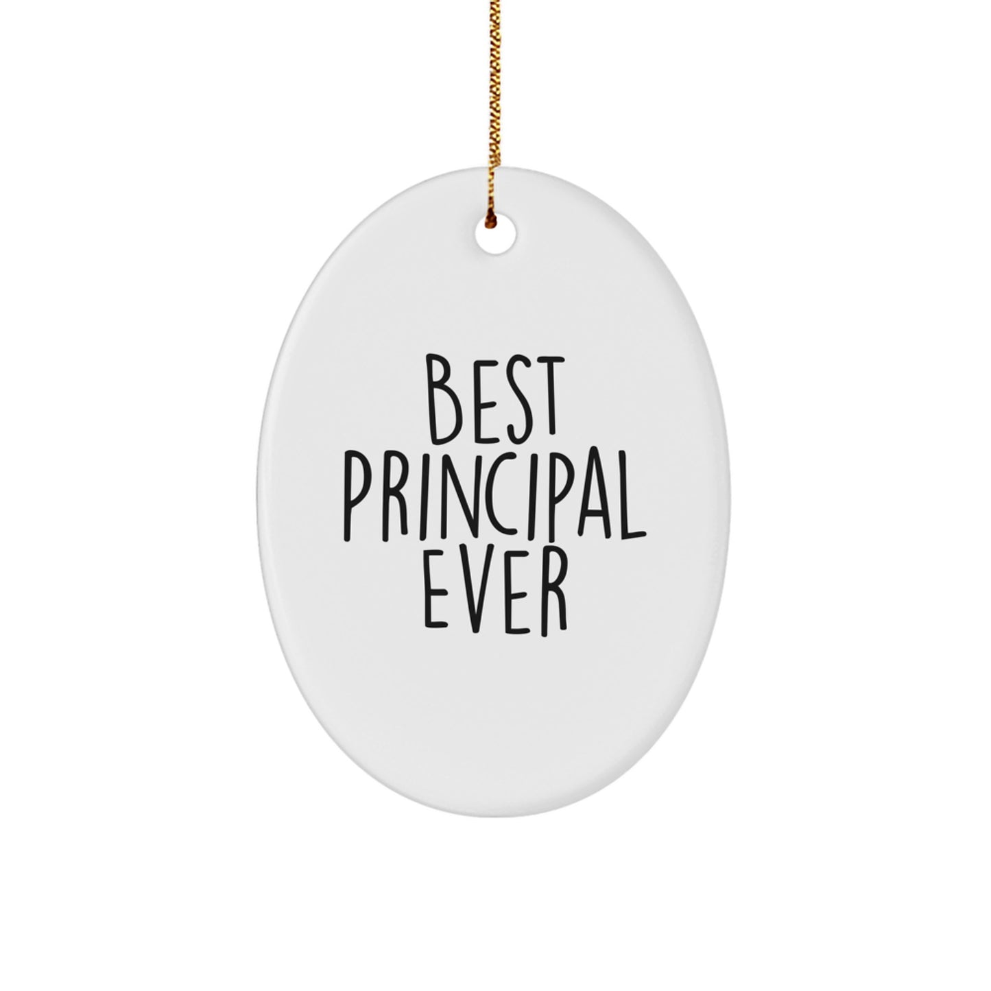 Funny Principal Gifts from Men to Best Principal Ever Oval Ornament for Christmas Unique - Image 1