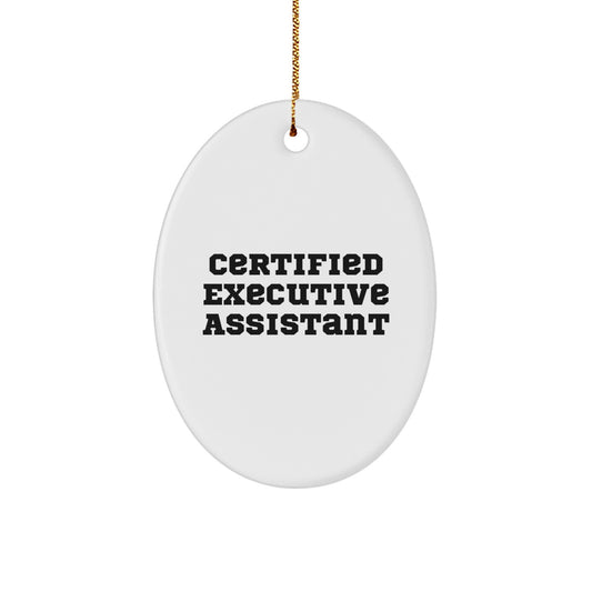Gifts from Friends for Executive Assistants - Certified Funny Oval Ornament for Christmas - Image 1
