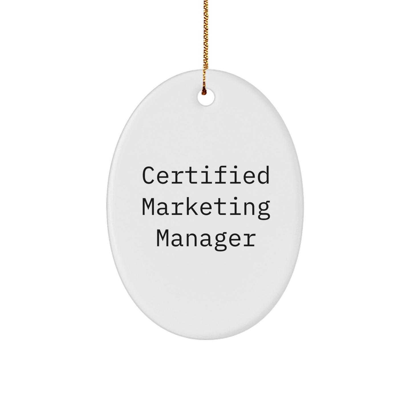 Funny Quote Christmas Unique Gifts for Marketing Manager, Oval Ornament, Gifts from Family, Friends, Coworkers - Image 1