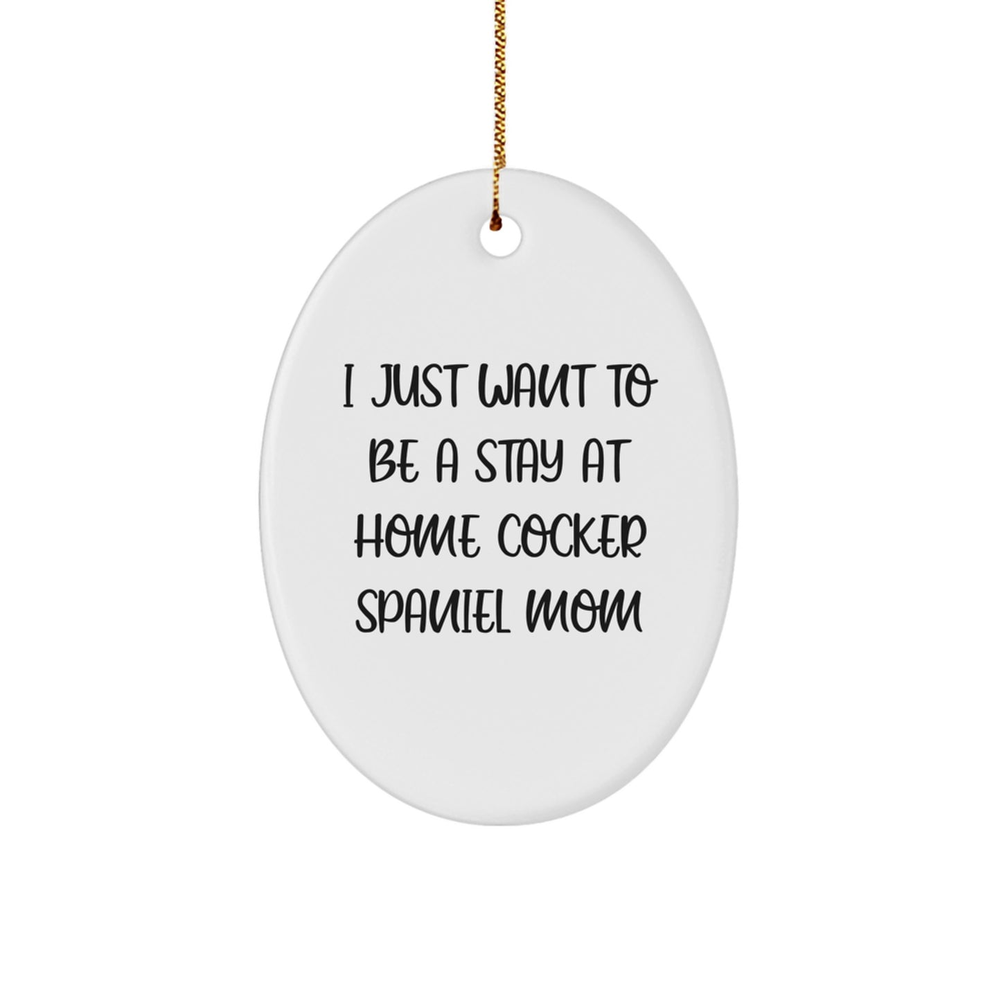 Cocker Spaniel Dog Mom Christmas Oval Ornament, Funny Gift for Friends, Cocker Spaniel Lover Gifts from Family, Friends, or Coworkers - Image 1