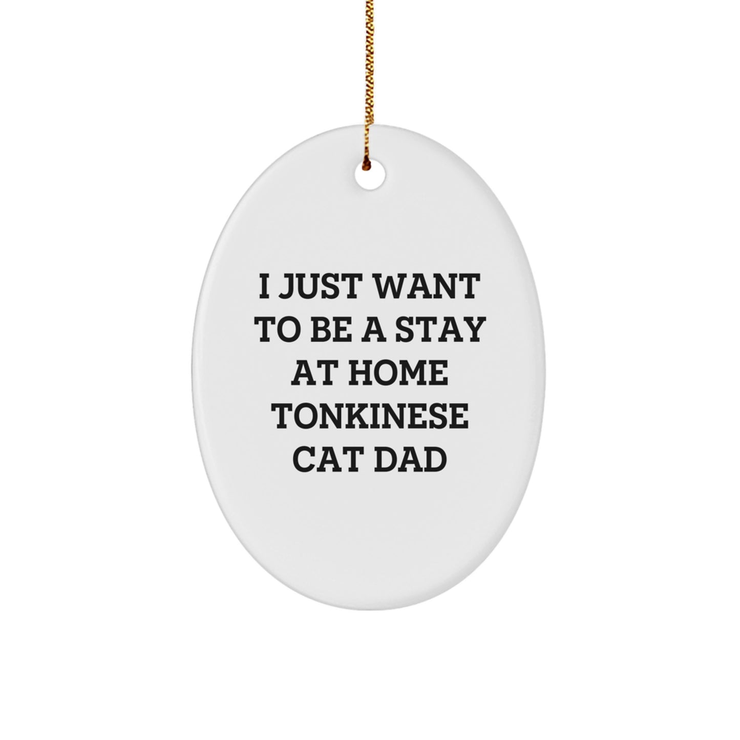 Funny Tonkinese Cat Dad Gifts from Family - Oval Ornament for Christmas - Image 1
