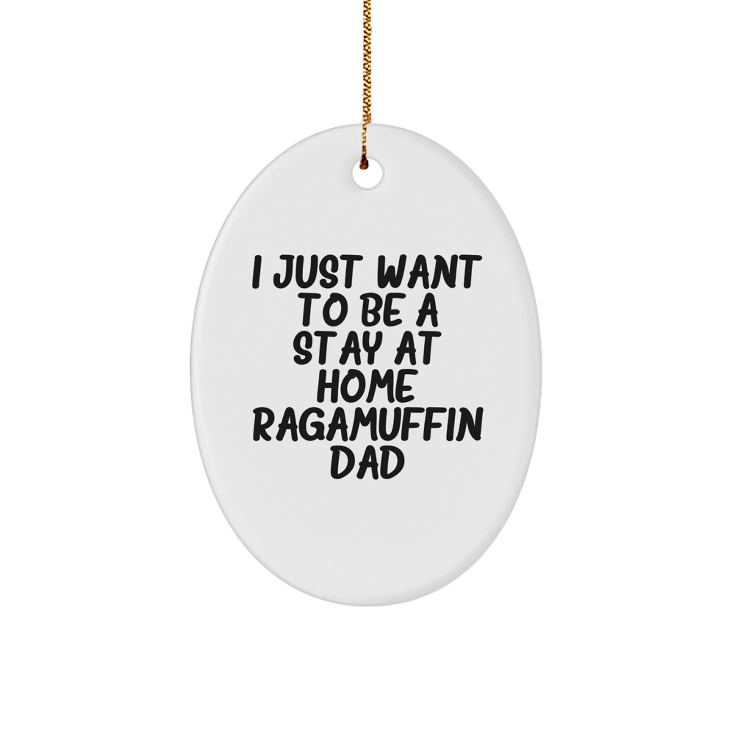 Ragamuffin Cat Oval Ornament Christmas Unique Gift for Stay at Home Dad - Image 1