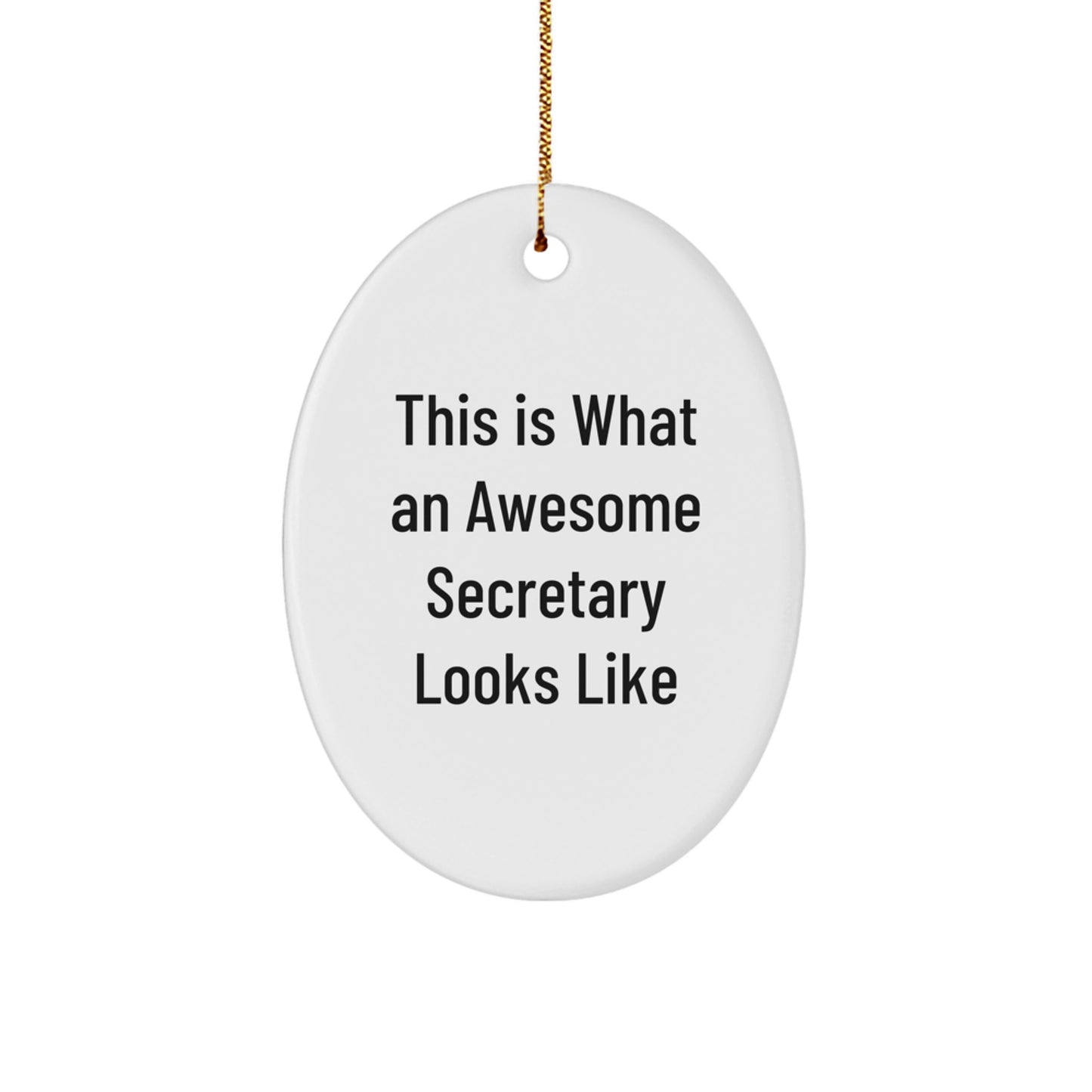 Funny Secretary Gifts from Men for Awesome Secretaries, Oval Ornament, Christmas Unique Gifts - Image 1
