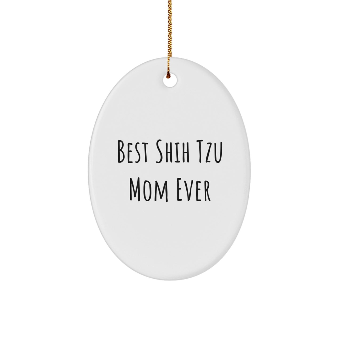 Funny Shih Tzu Dog Mom Gifts for Christmas Oval Ornament from Grandma - Image 1