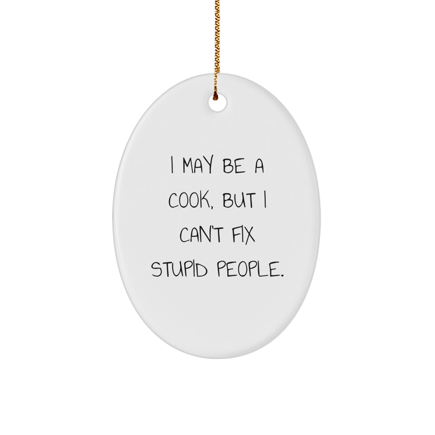 Funny Cook Oval Ornament Gifts from Friends for Cooks, Christmas Unique Decorations - Image 1