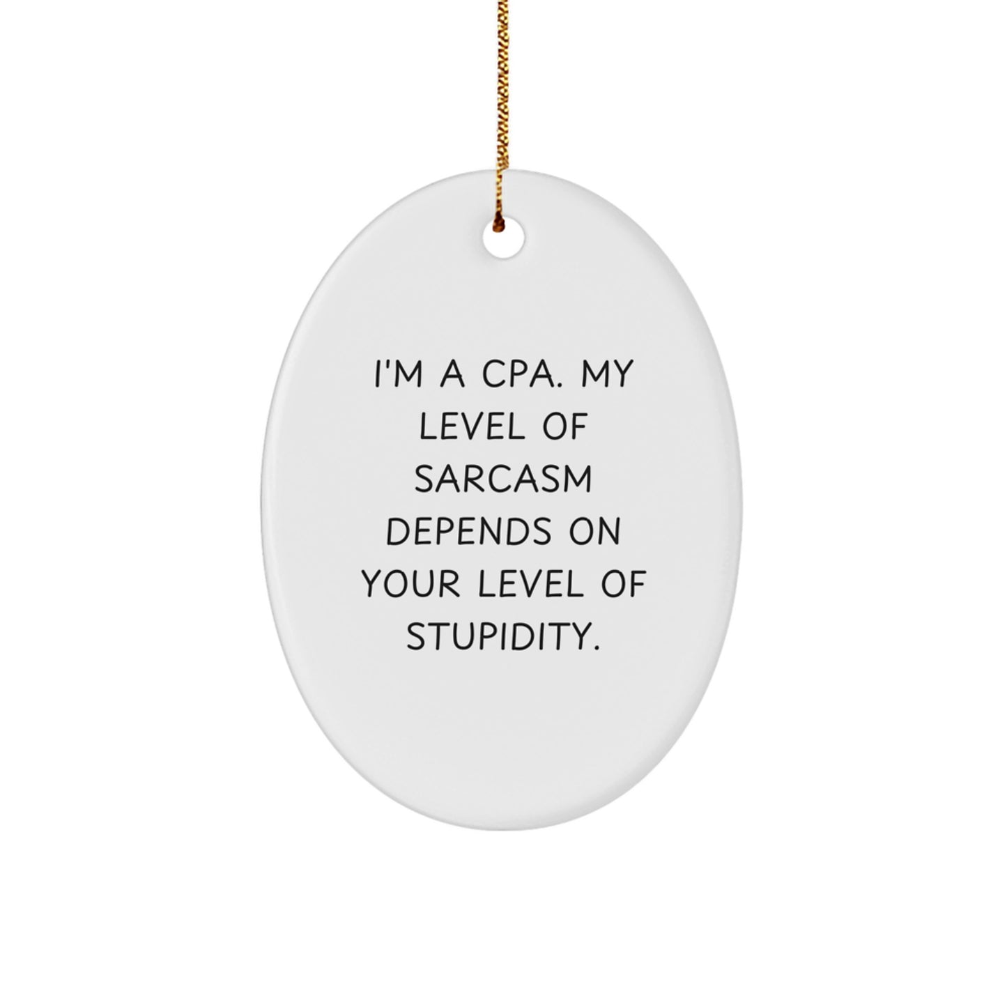 Funny CPA Oval Ornament Gifts from Friends for Christmas Cheer - Image 1