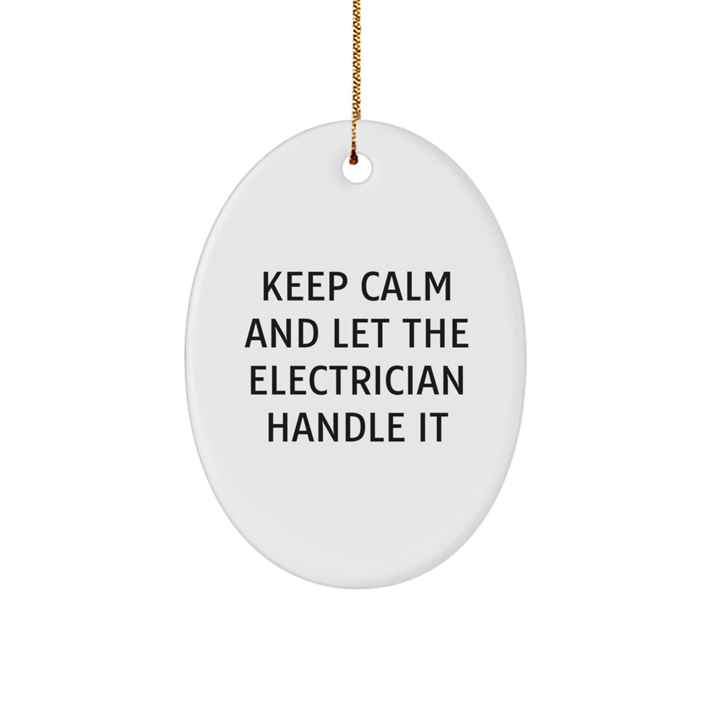 Funny Electrician Oval Ornament Gifts from Men for Electrician Friends, Christmas Unique Gifts for Electrician Coworkers - Image 1
