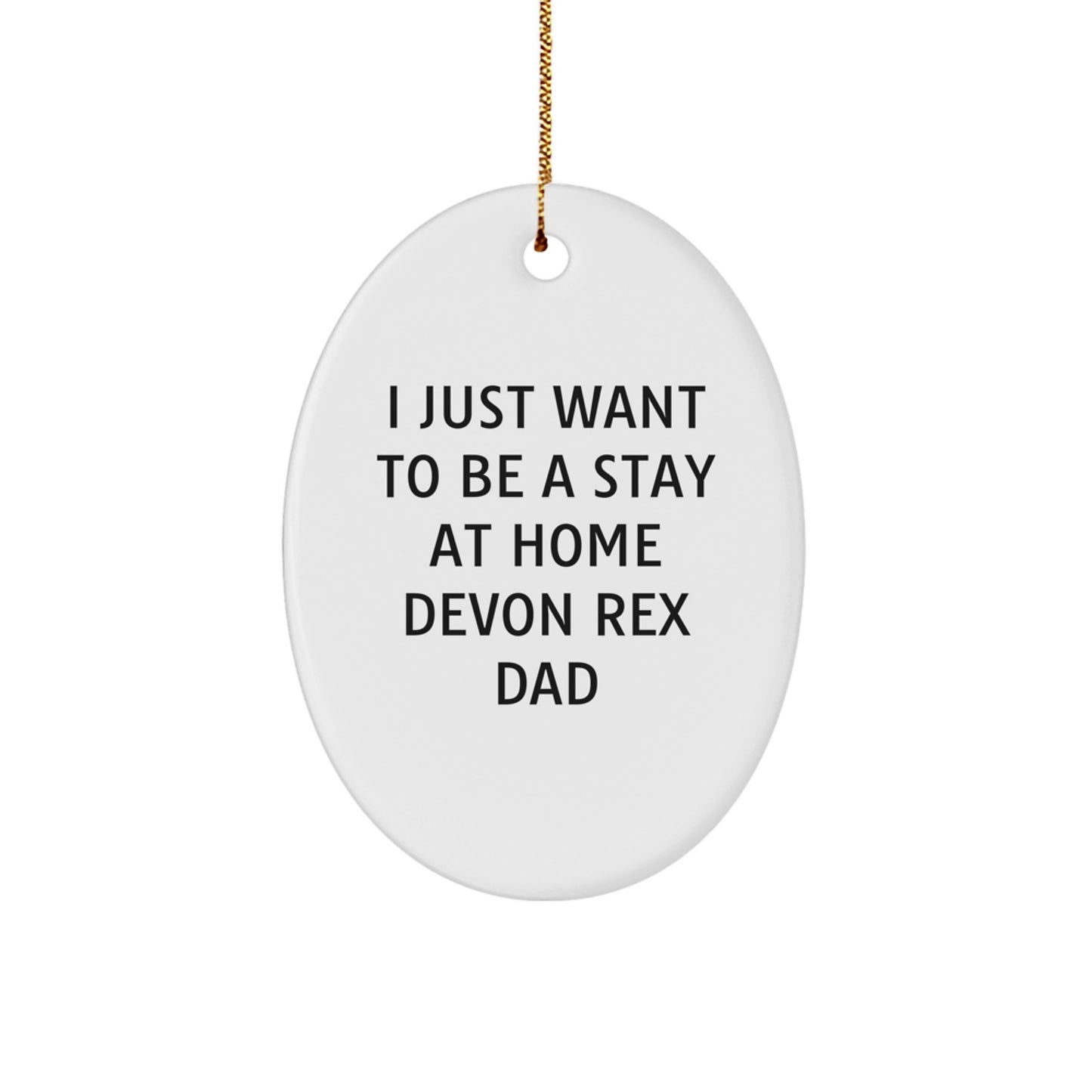 Funny Devon Rex Cat Gifts from Dad to Son - Oval Christmas Ornament - Image 1
