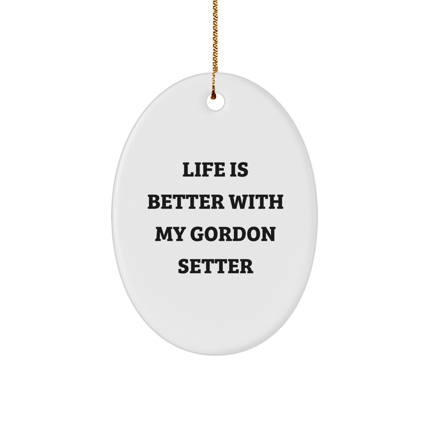 Gordon Setter Dog Lovers Christmas Oval Ornament Gifts for Men from Friends - Image 1
