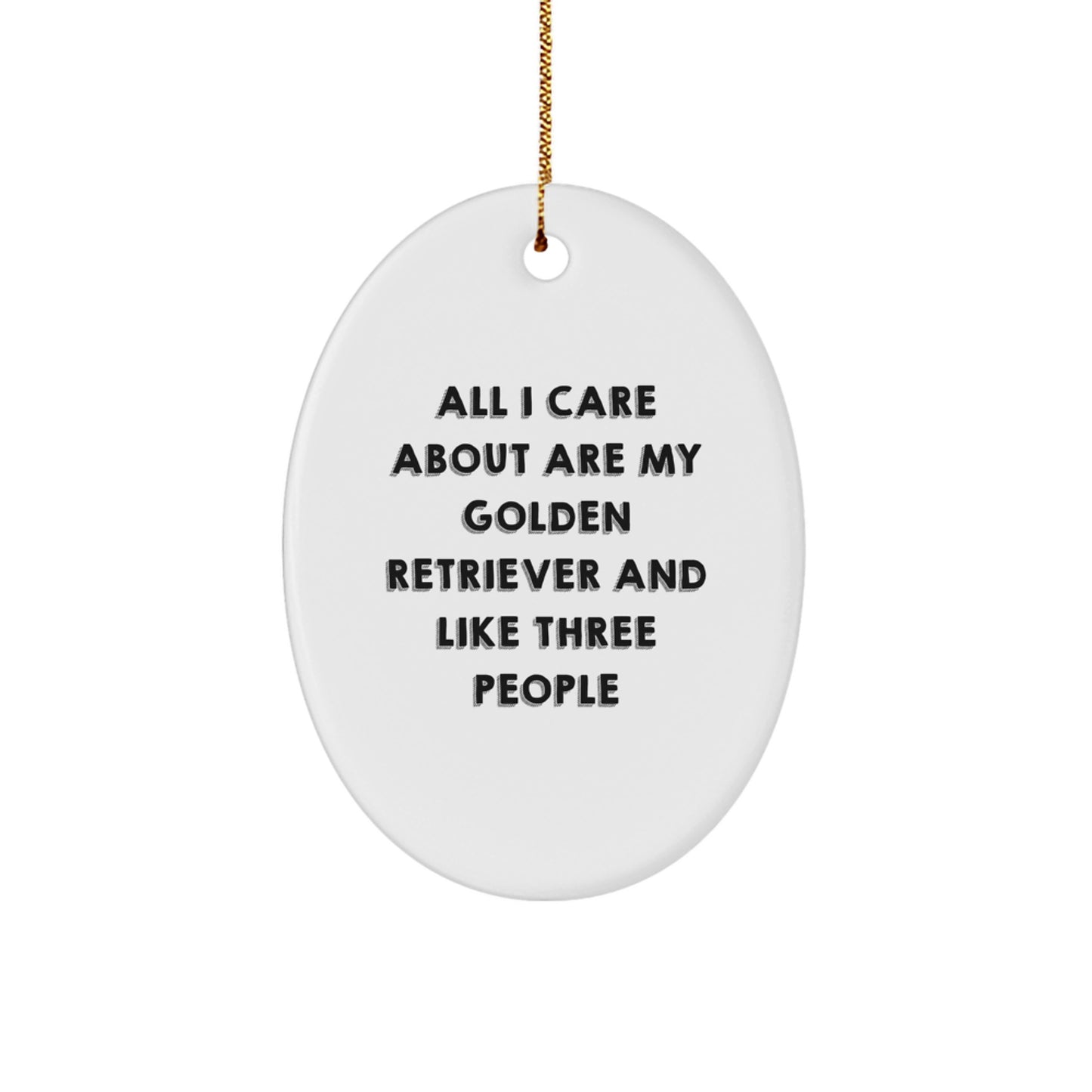 Golden Retriever Dog Lovers Funny Oval Ornament Gifts from Family Friends for Christmas - Image 1