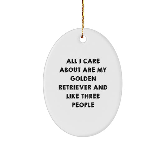 Golden Retriever Dog Lovers Funny Oval Ornament Gifts from Family Friends for Christmas - Image 1