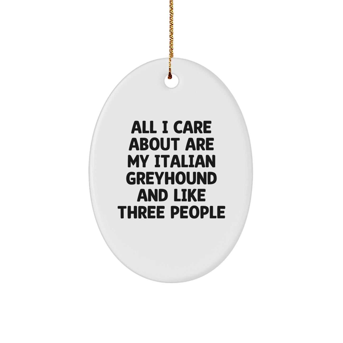 Italian Greyhound Dog Lover Gifts from Family for Christmas Unique Oval Ornament - Image 1