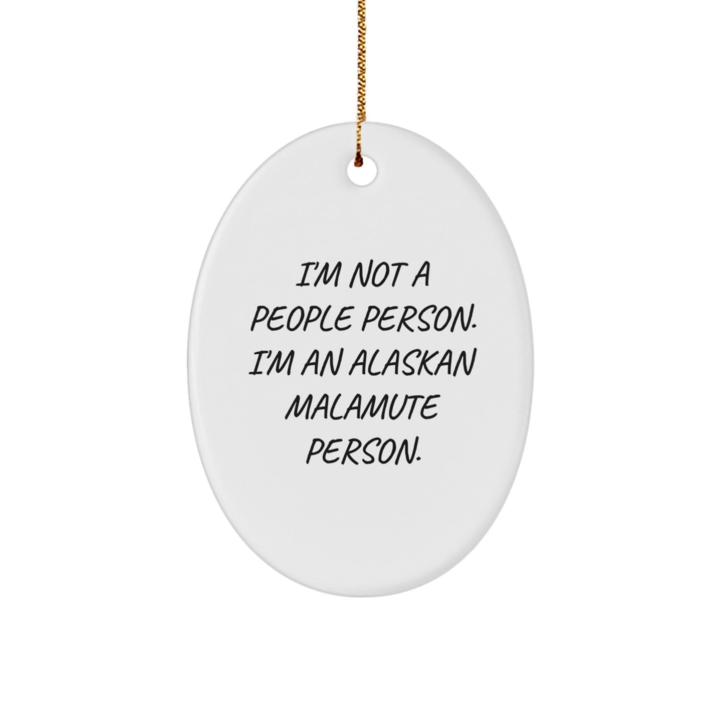 Alaskan Malamute Dog Oval Ornament Funny Gift for Friends and Family Members Christmas Unique Decorations - Image 1