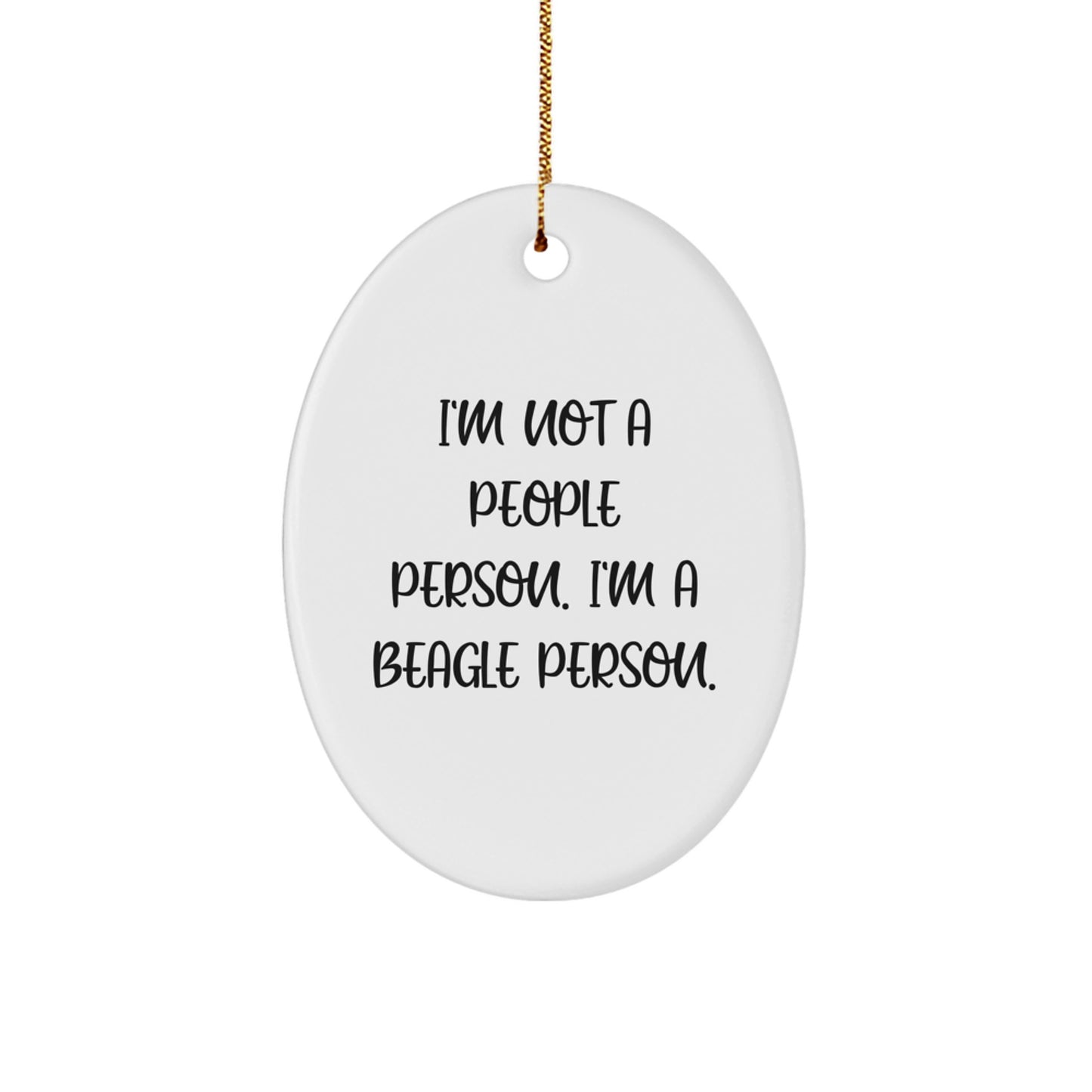 Funny Beagle Dog Lover Gifts from Family Friends for Christmas Unique Oval Ornament Home Decor - Image 1